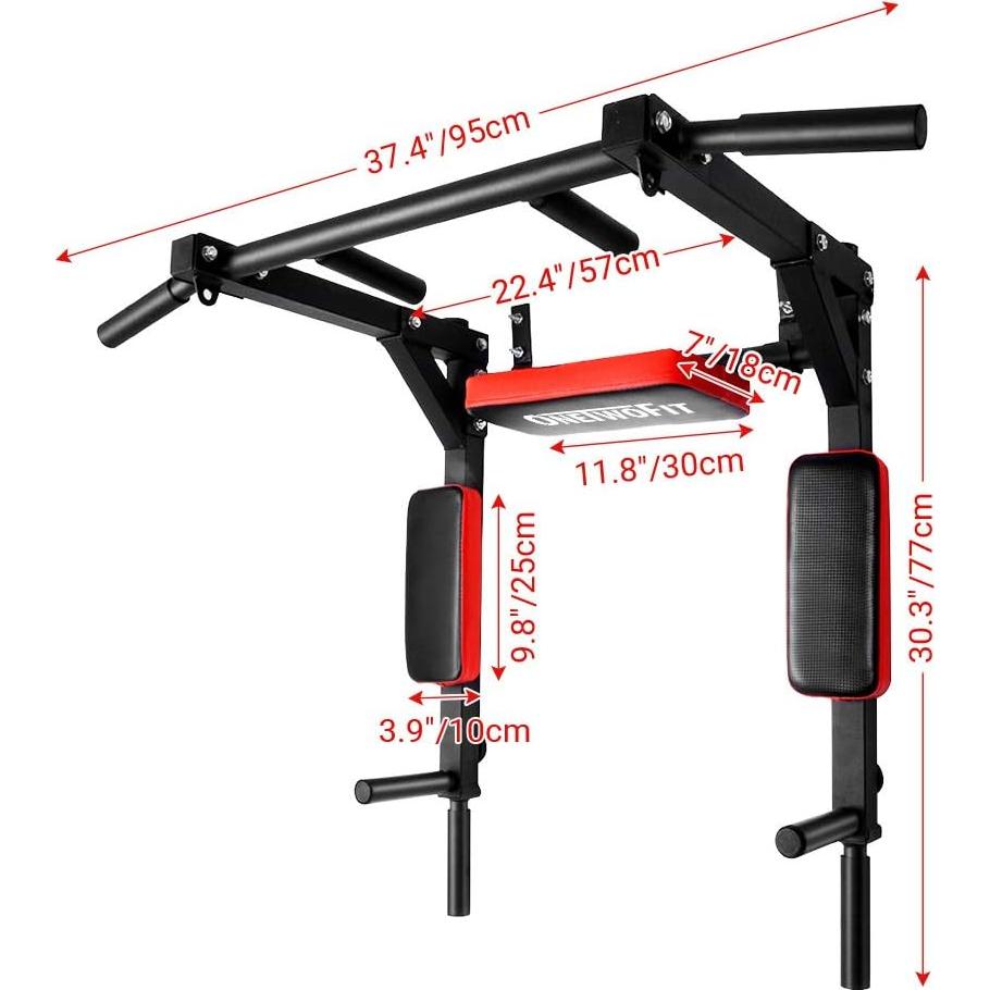 Barra de Dominadas Montada en Pared OneTwoFit OT126 - Soporta 200 kg