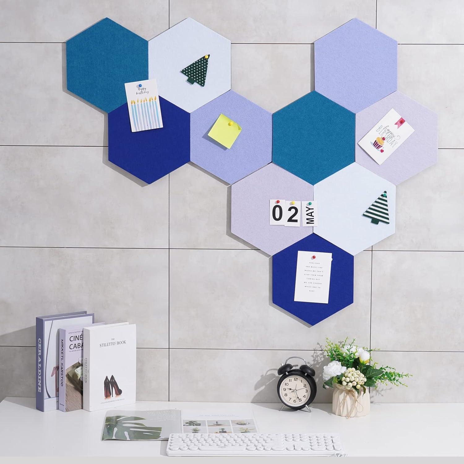 10 Baldosas Hexagonales de Fieltro Afumazi para Pared - Grande