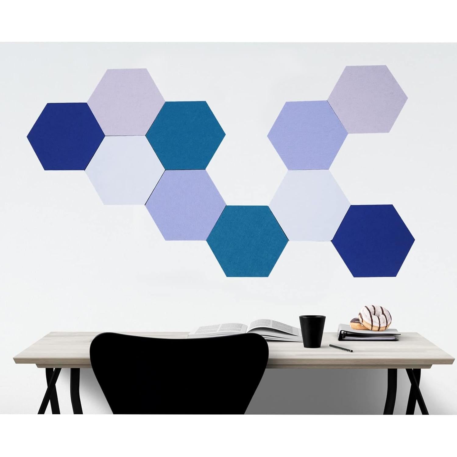 10 Baldosas Hexagonales de Fieltro Afumazi para Pared - Grande