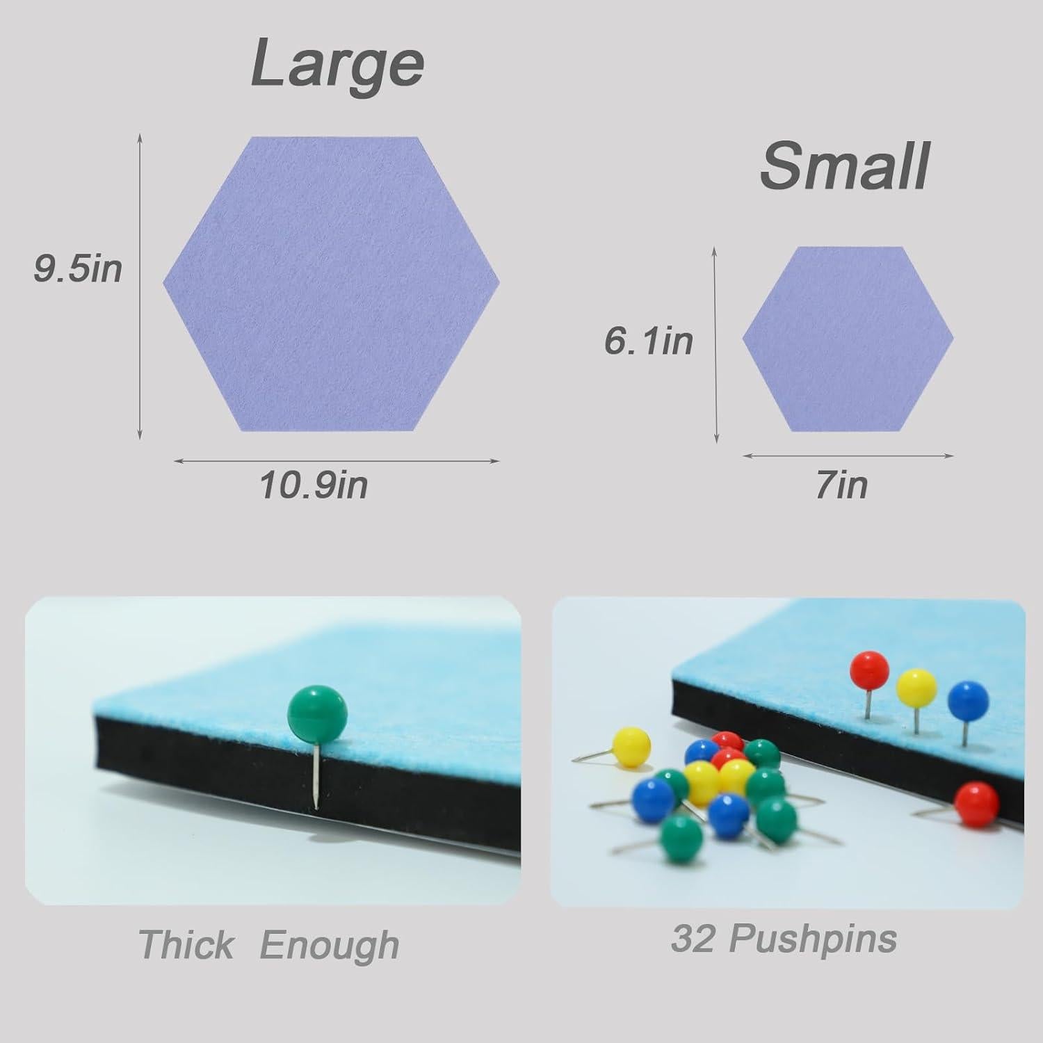 10 Baldosas Hexagonales de Fieltro Afumazi para Pared - Grande