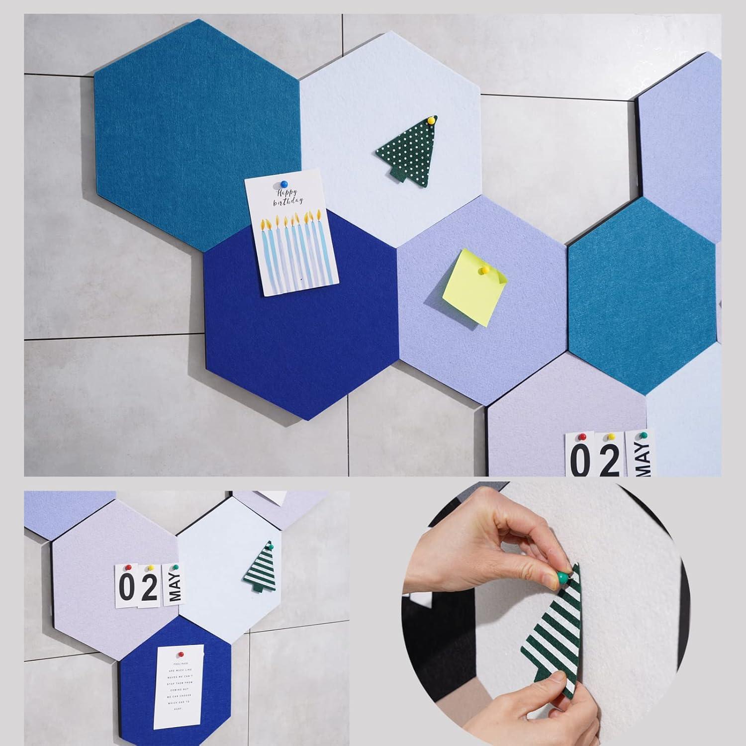 10 Baldosas Hexagonales de Fieltro Afumazi para Pared - Grande