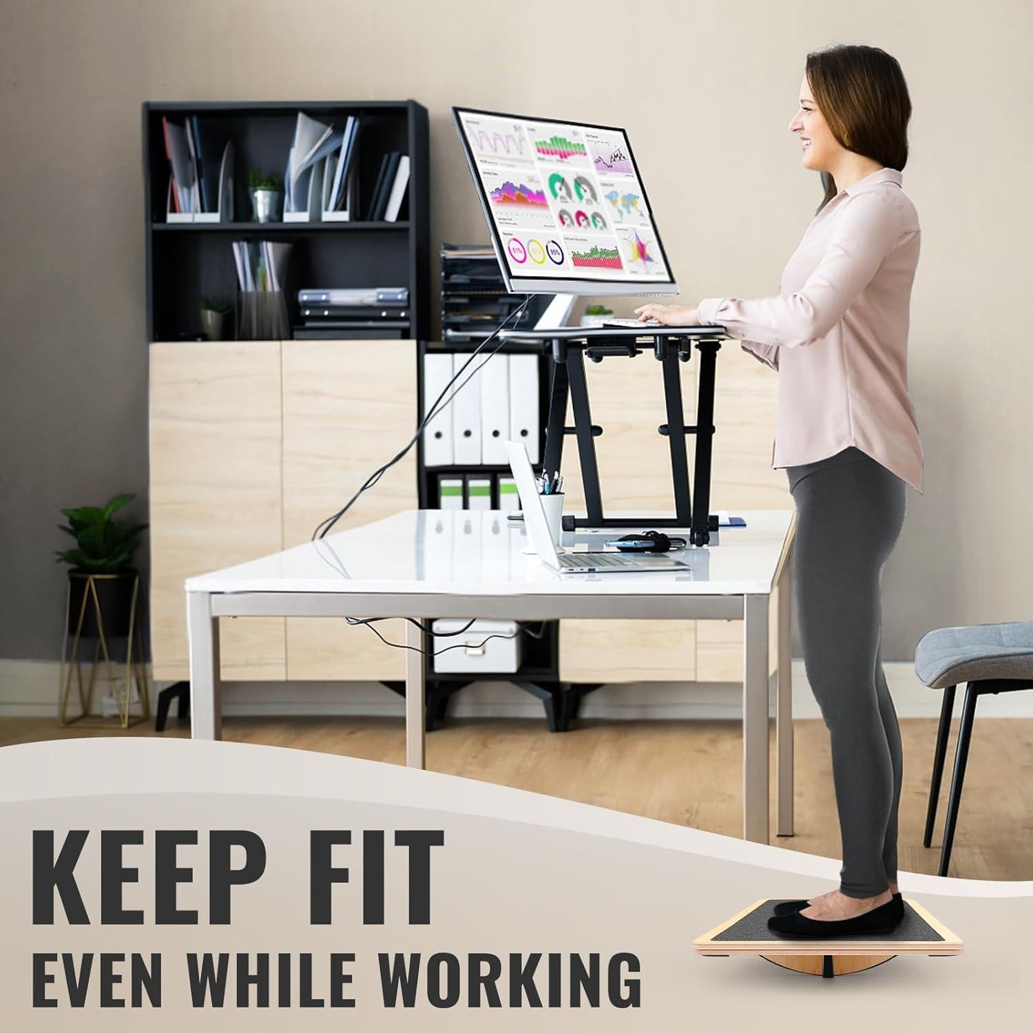 Tabla de Equilibrio Profesional Woodure 360° Antideslizante 158.76 kg