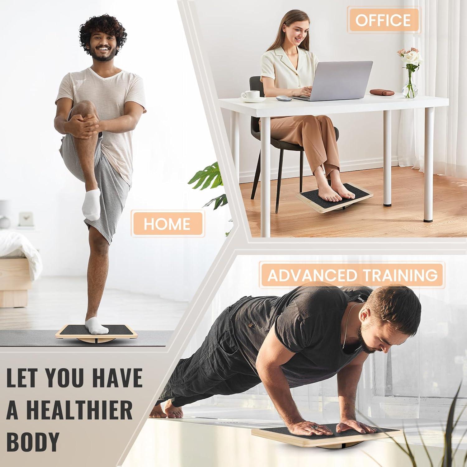 Tabla de Equilibrio Profesional Woodure 360° Antideslizante 158.76 kg