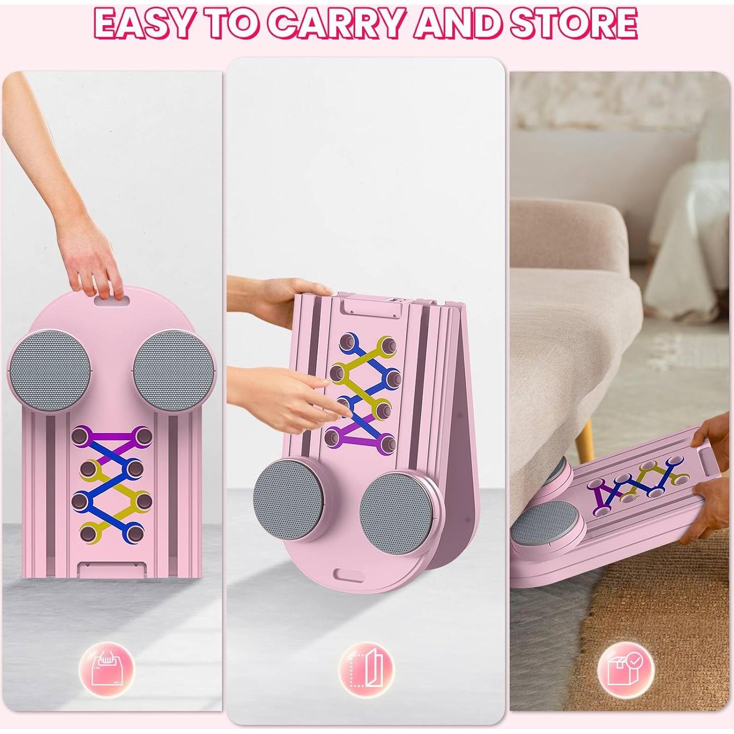 Tabla de Pilates ANIERY Reformador Plegable Rosa 150 kg