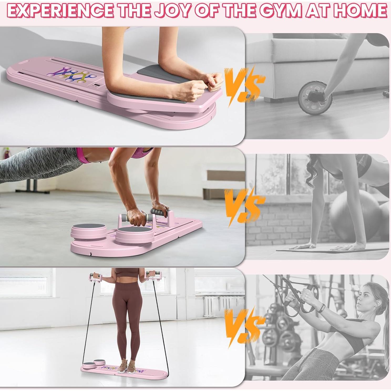 Tabla de Pilates ANIERY Reformador Plegable Rosa 150 kg