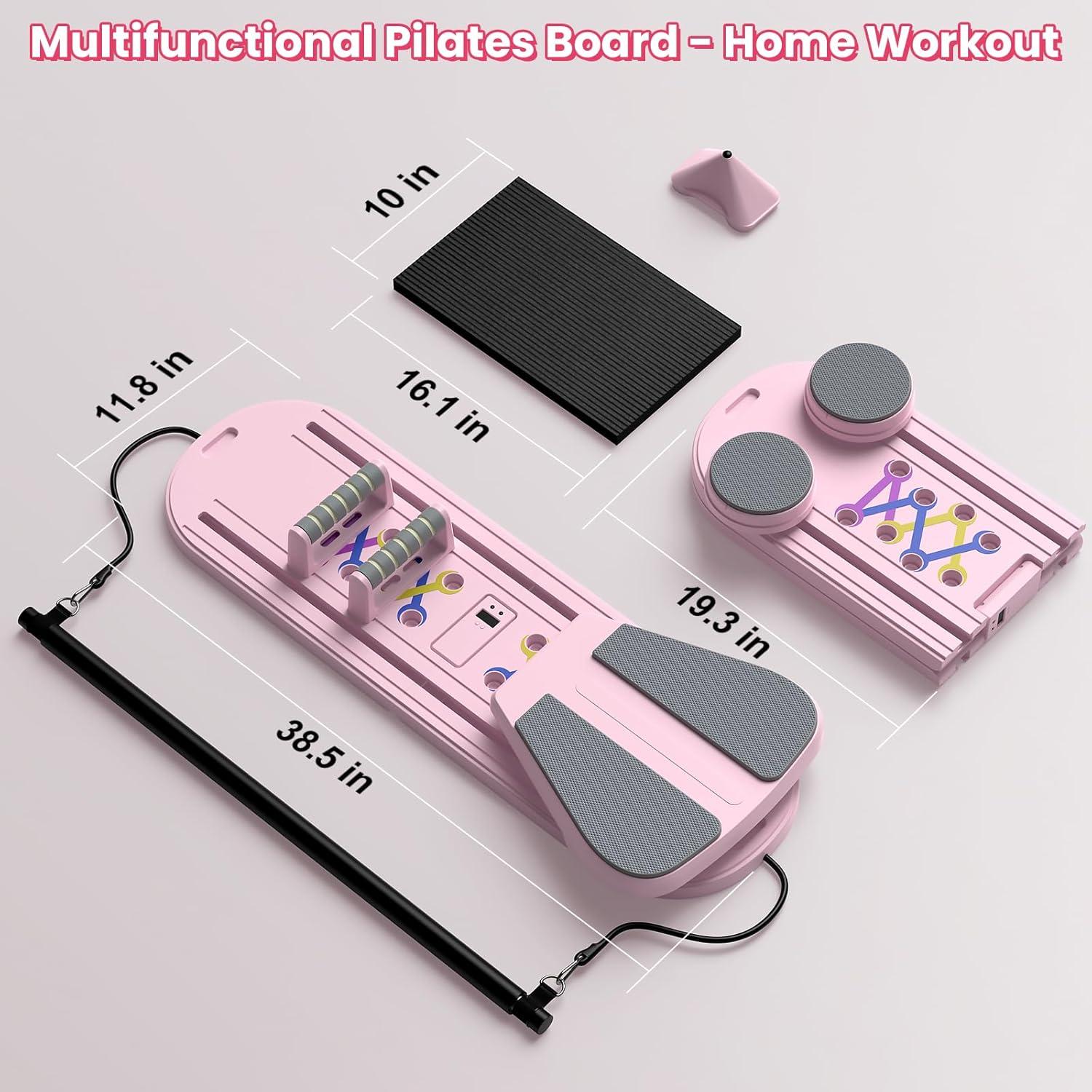 Tabla de Pilates ANIERY Reformador Plegable Rosa 150 kg