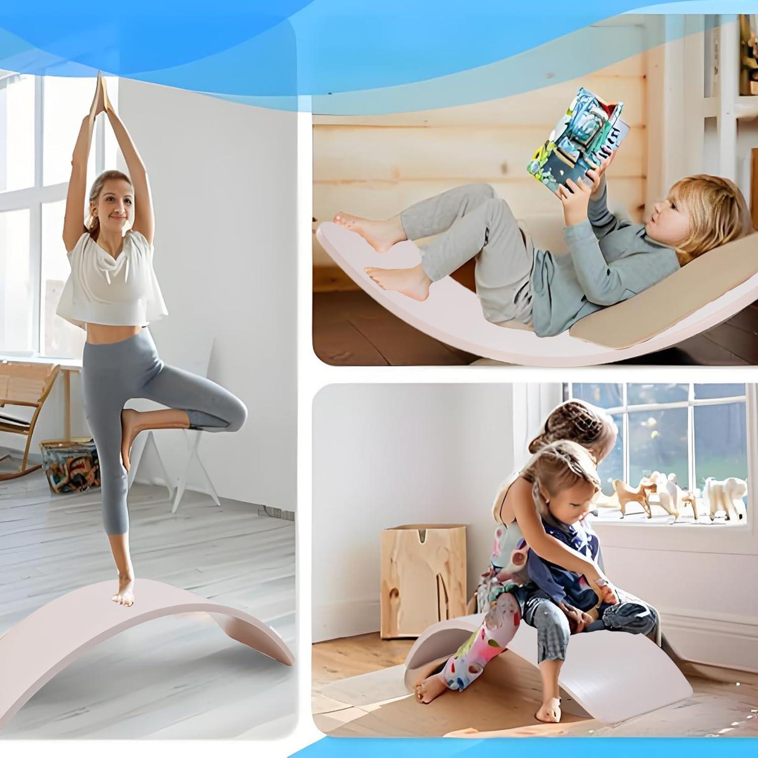 Tablero de Equilibrio HZLXNH de Madera Natural para Niños y Adultos