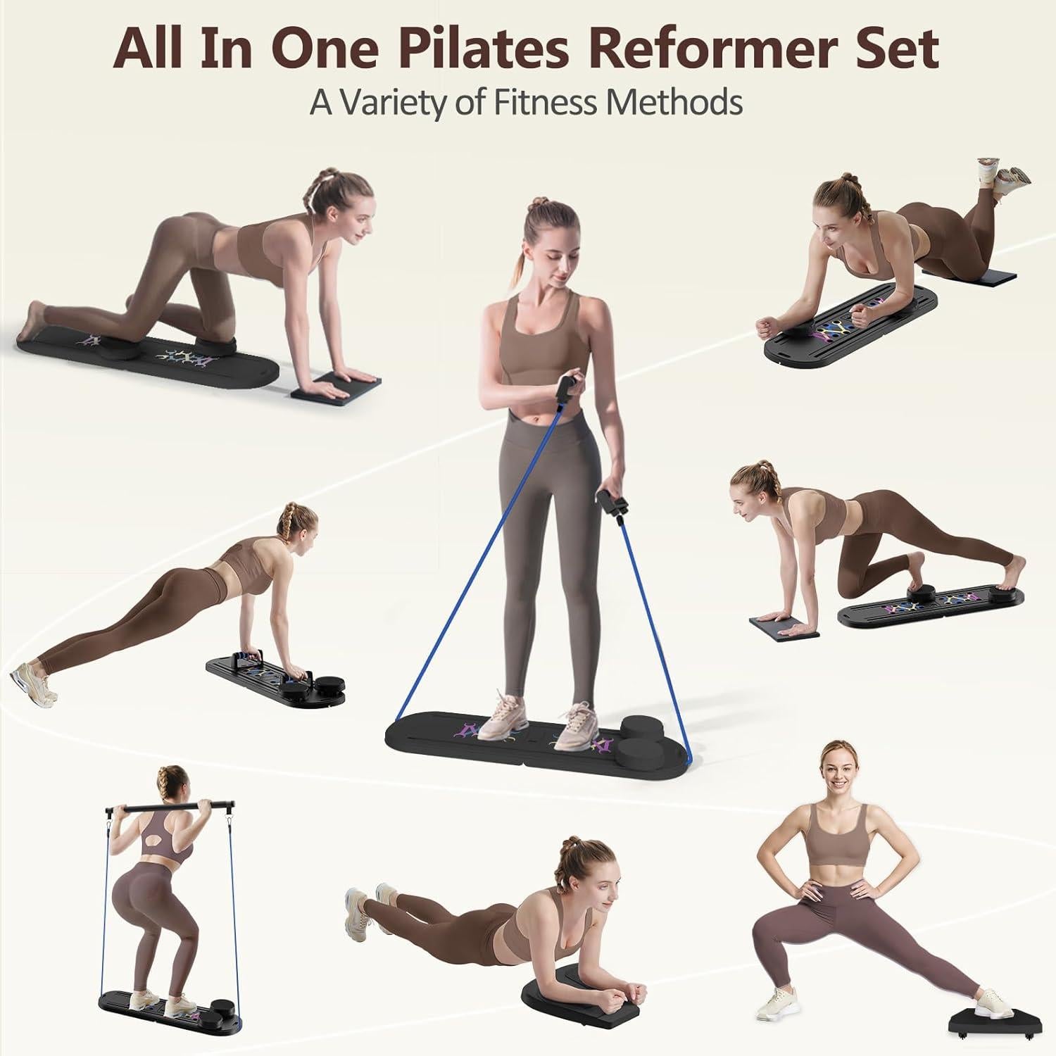 Conjunto Reformador de Pilates DQI 15 en 1 para Entrenamiento en Casa
