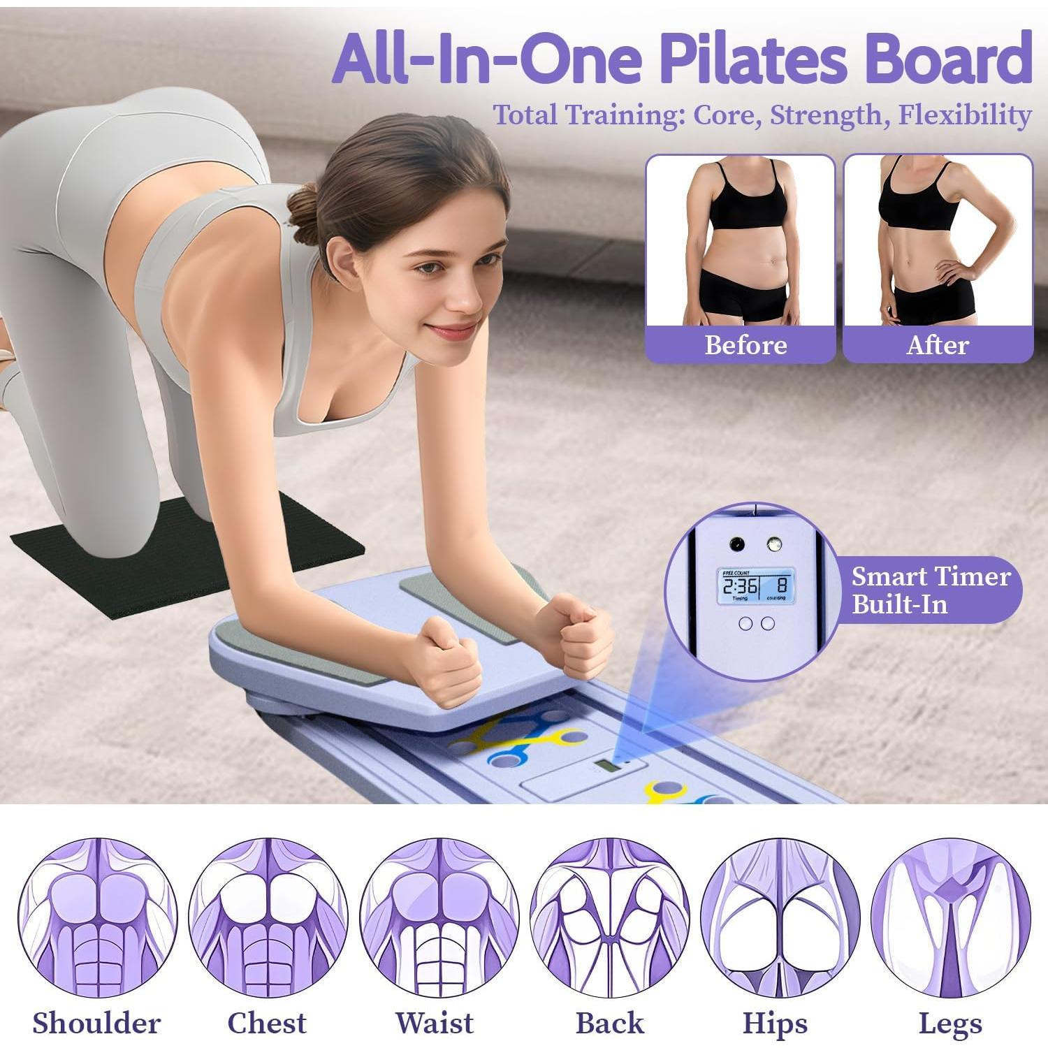 Conjunto de Reformer de Pilates TAXRATINER 6 en 1 Plegable