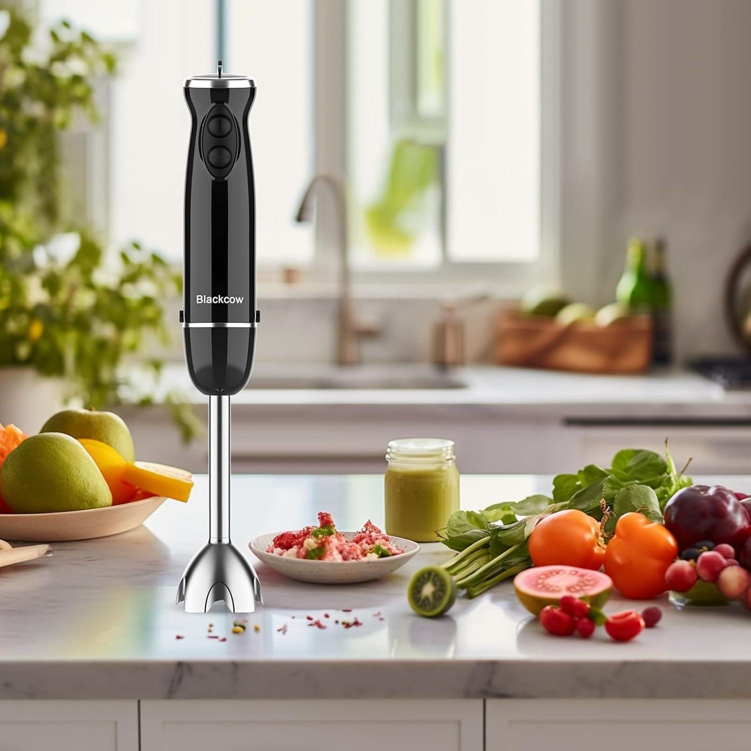 Batidora de Inmersión Blackcow 500W 12 Velocidades Silenciosa