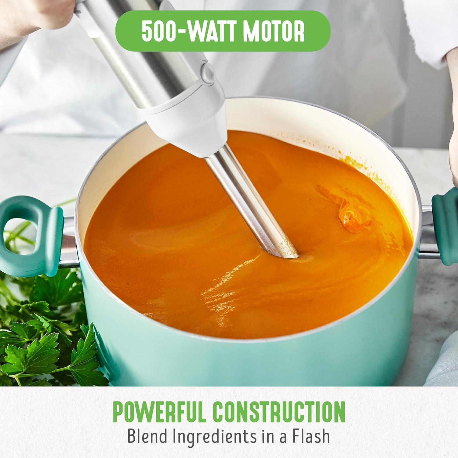 Batidora de Mano Eléctrica GreenLife 500W 3 en 1 Blanca