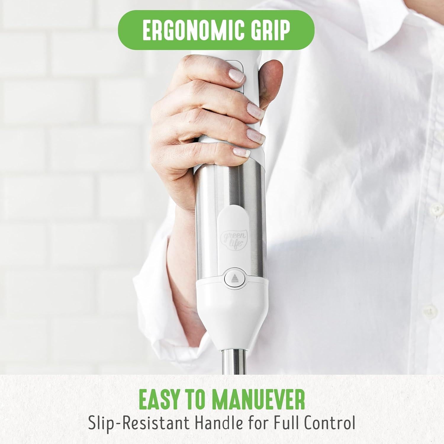 Batidora de Mano Eléctrica GreenLife 500W 3 en 1 Blanca