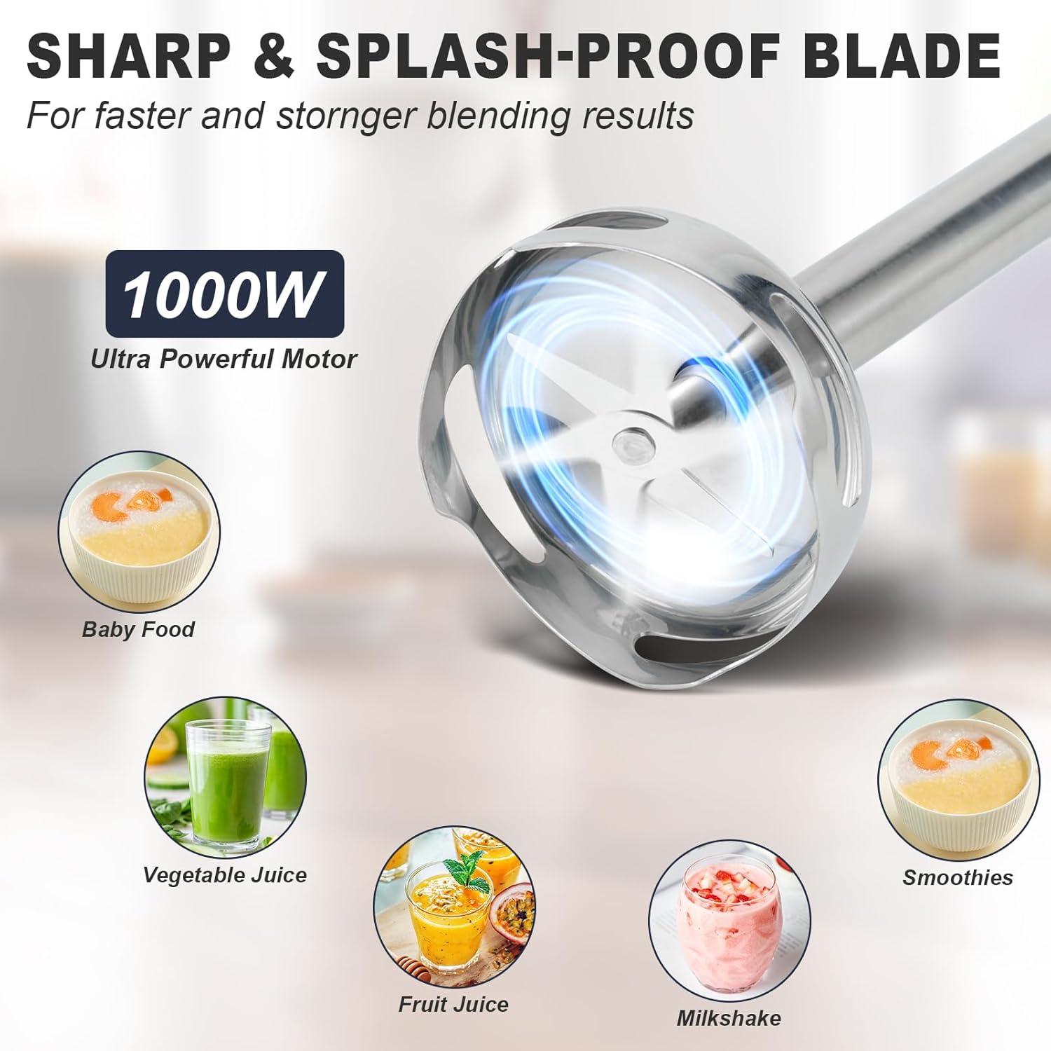 Batidora de Inmersión Freebala 1000W 4 en 1 con Accesorios