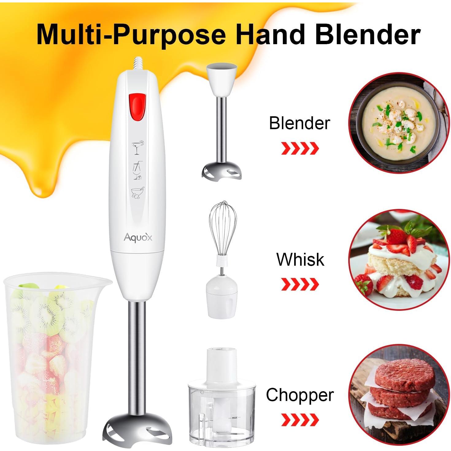 Batidora de Inmersión AQUOX JK200F-4S 400W 4 en 1 Rojo/Marfil