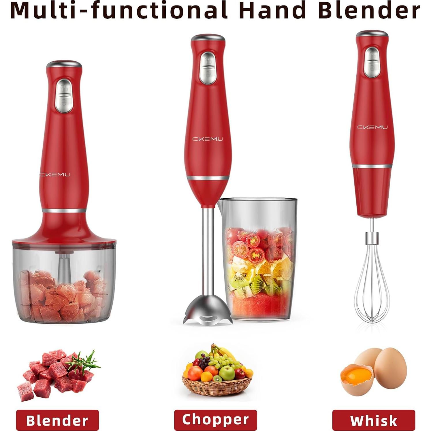 Batidora de Inmersión CKemu 4-en-1 Acero Inoxidable 1.54kg