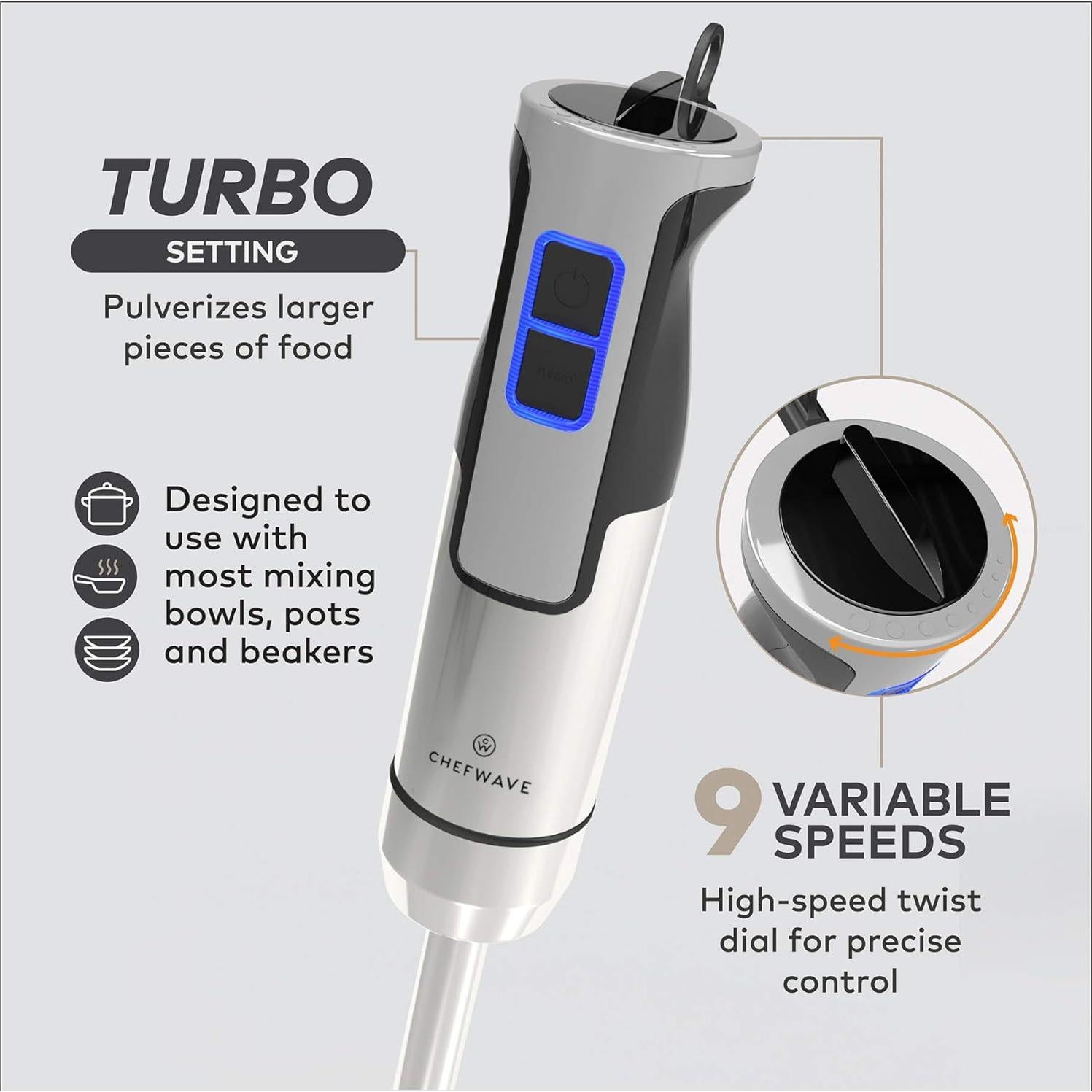 Batidora de Inmersión ChefWave InterMix 500W 9 Velocidades