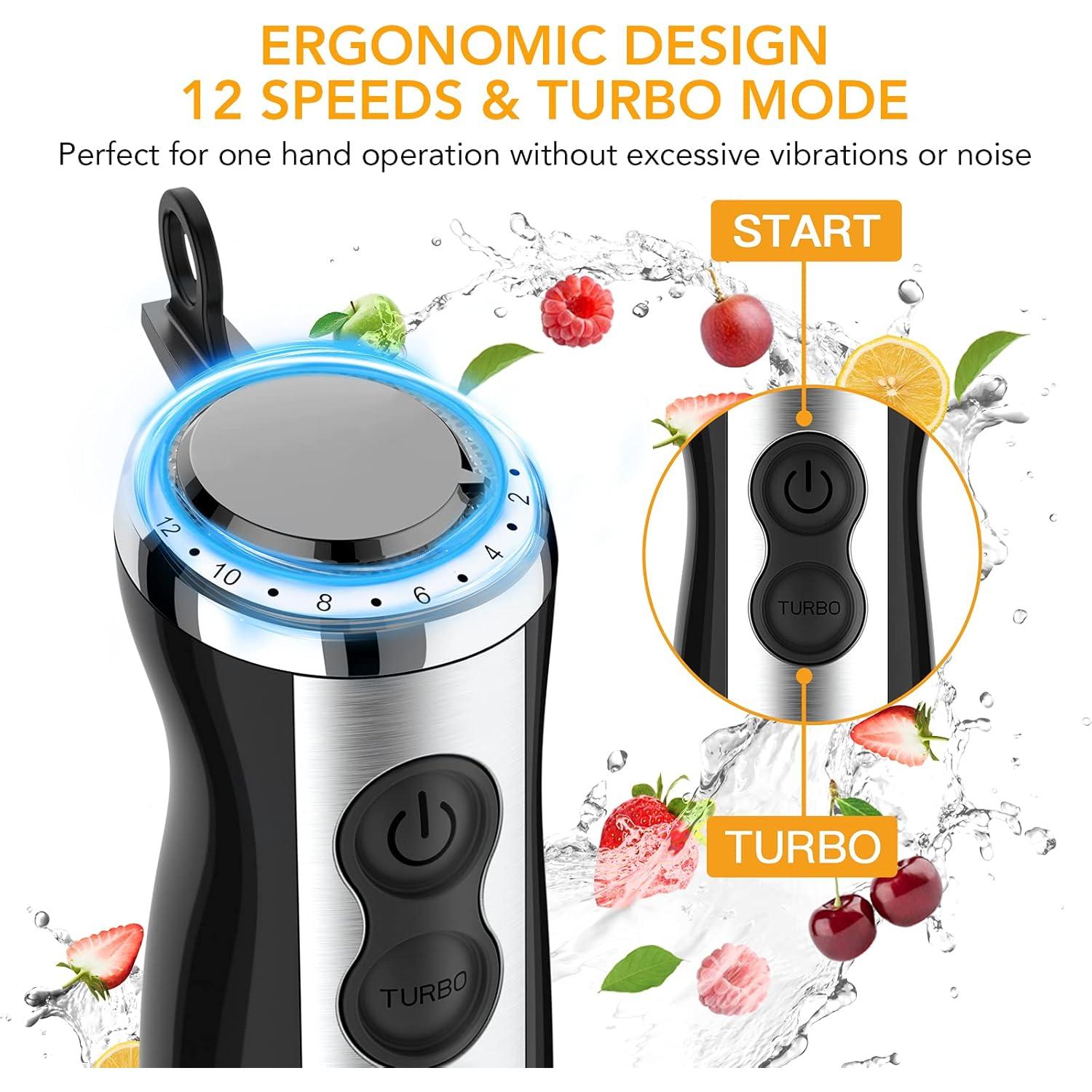 Batidora de Inmersión SXYCMY 800W 12 Velocidades con Accesorios