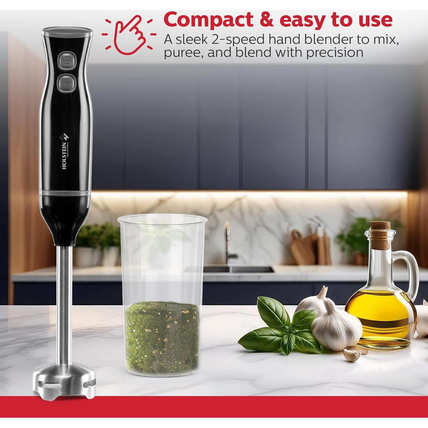 Batidora de Mano Inmersa Holstein Housewares 250W 2 Velocidades