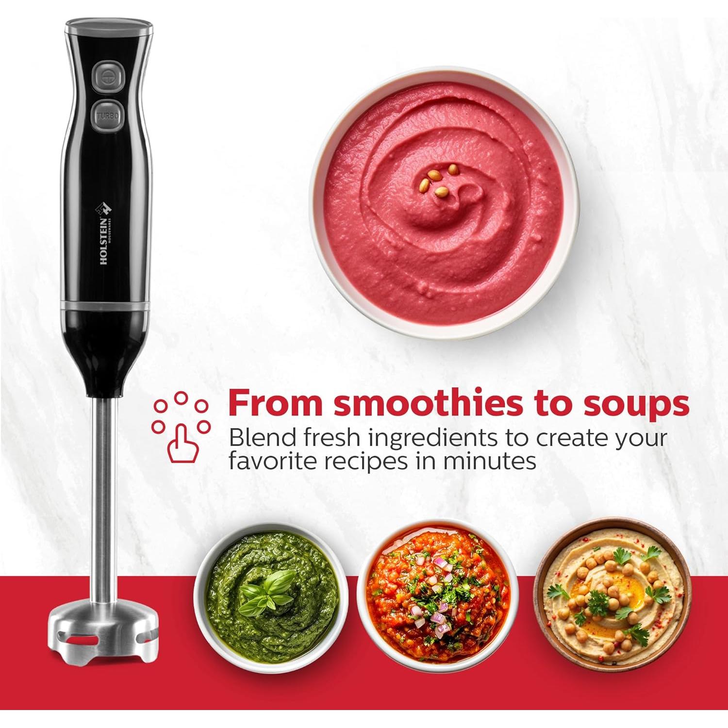 Batidora de Mano Inmersa Holstein Housewares 250W 2 Velocidades