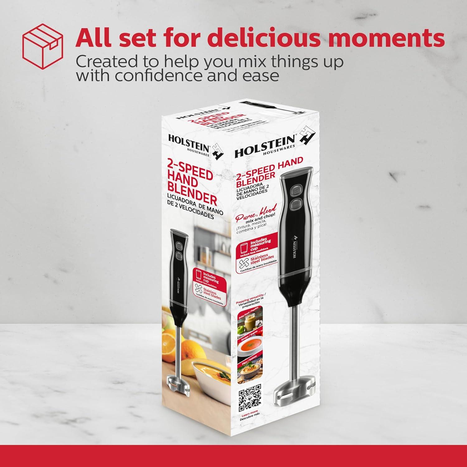 Batidora de Mano Inmersa Holstein Housewares 250W 2 Velocidades