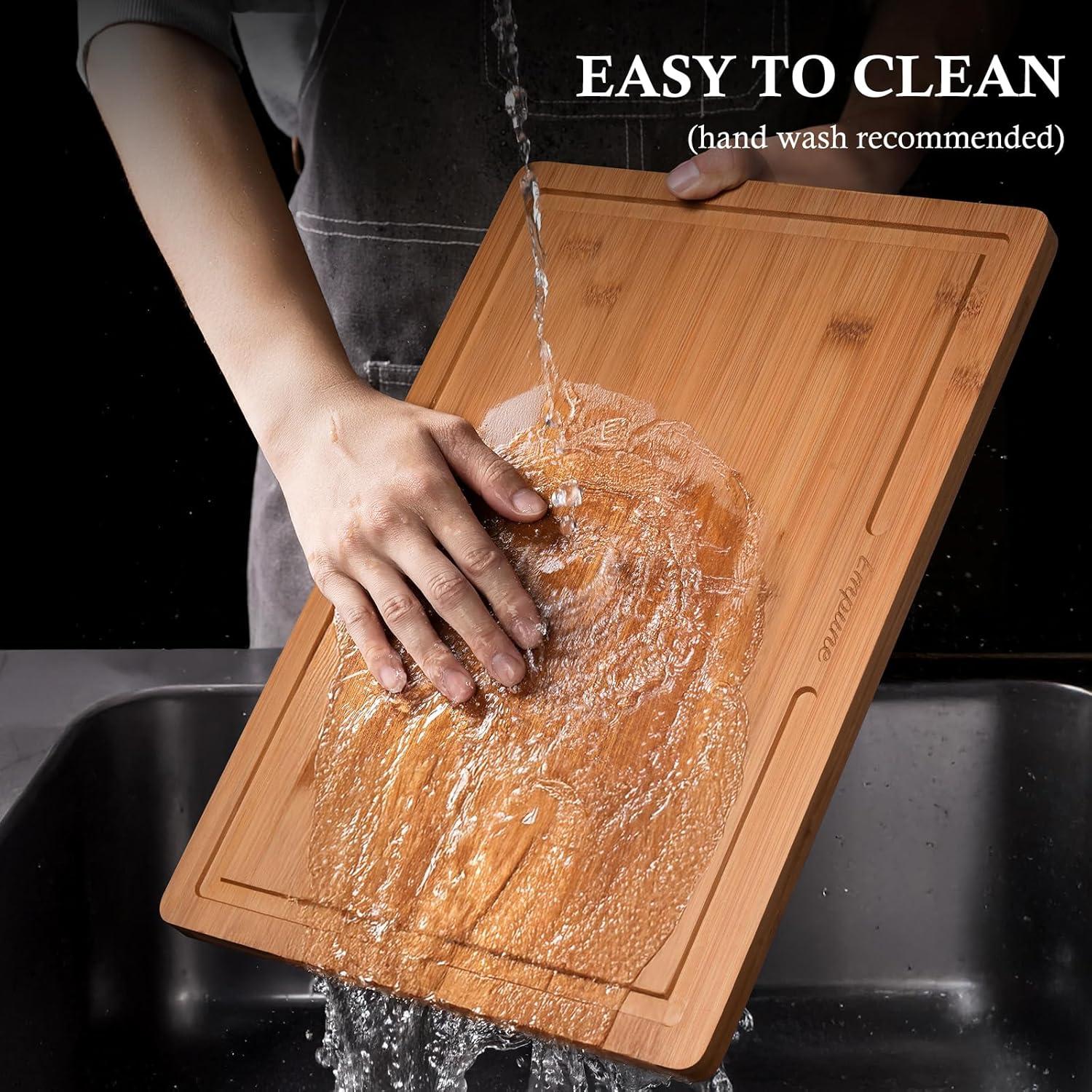 Juego de Tablas de Cortar de Bambú Empune con Soporte - 3 Tamaños