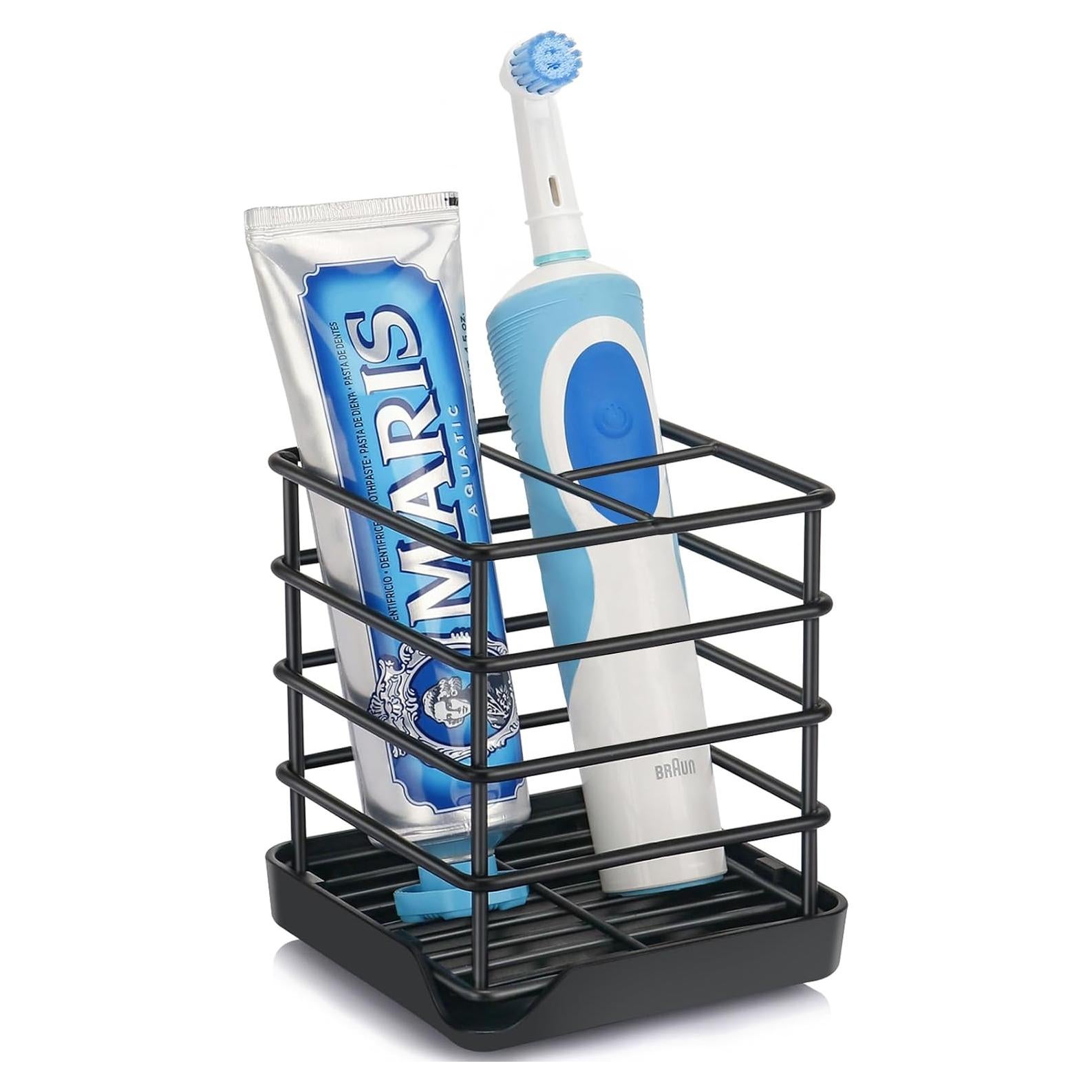 Soporte para Cepillos de Dientes Chintu Negro Pequeño 3 Compartimentos