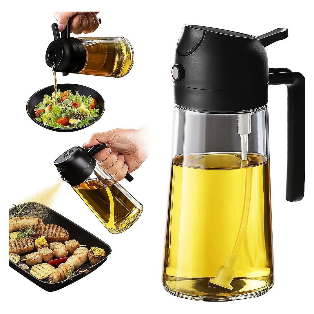 Botella de Spray y Dispensador de Aceite Genérico 470ml Vidrio Negro