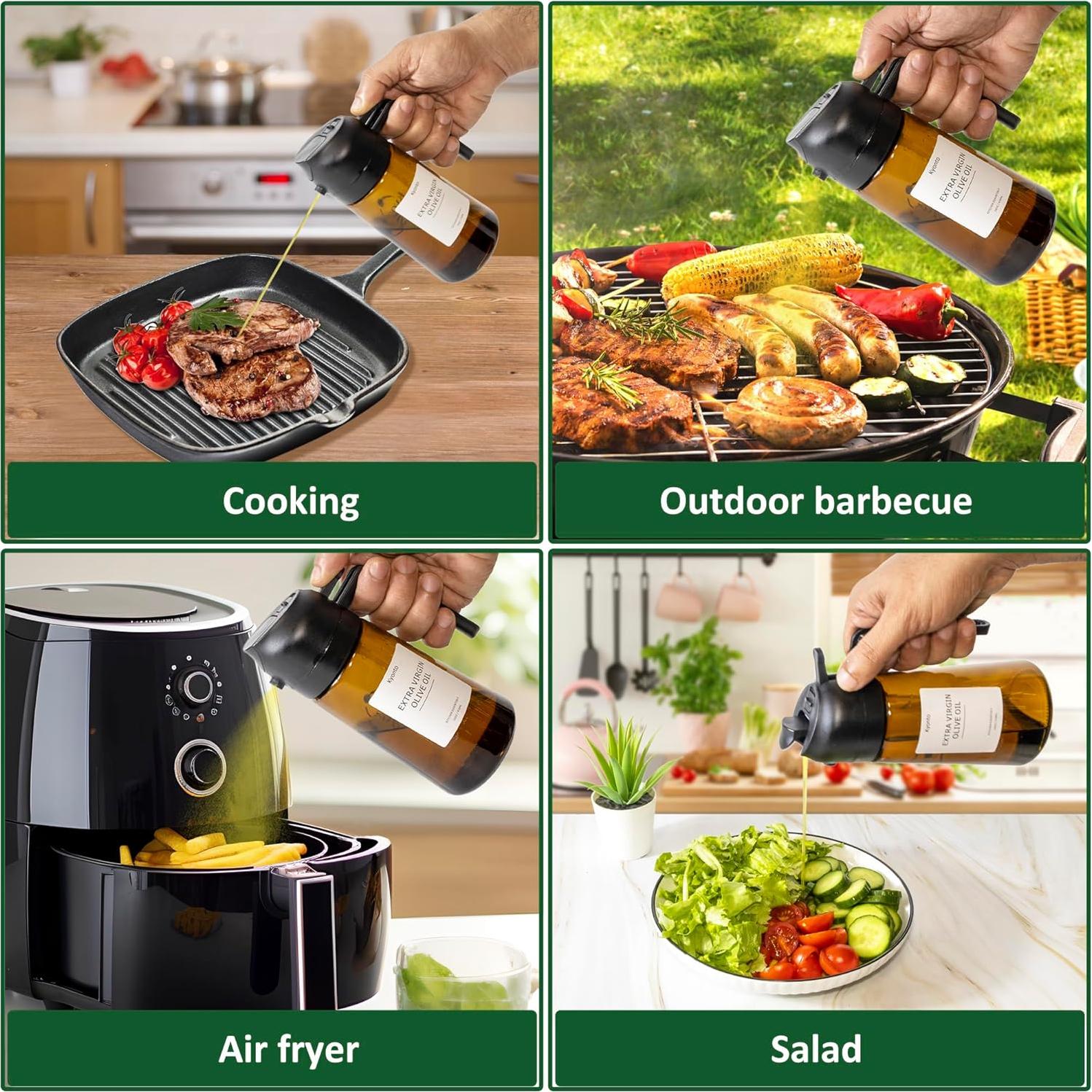 Botella de Spray de Aceite Kyonto 470ml - Juego de 2, Libre de BPA