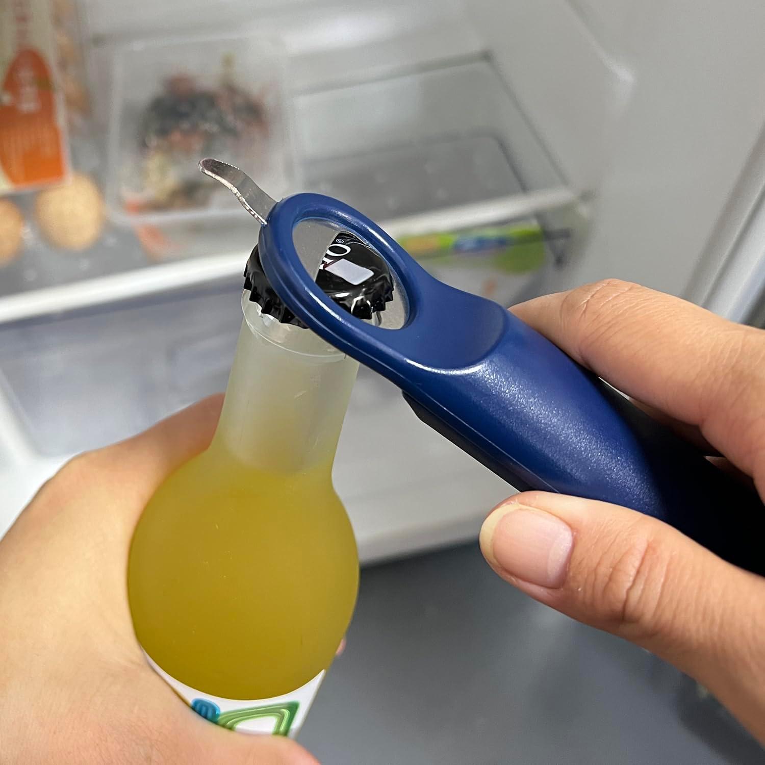 Abrebotellas Multifuncional Auerllcy Azul - Abre Tarros y Latas