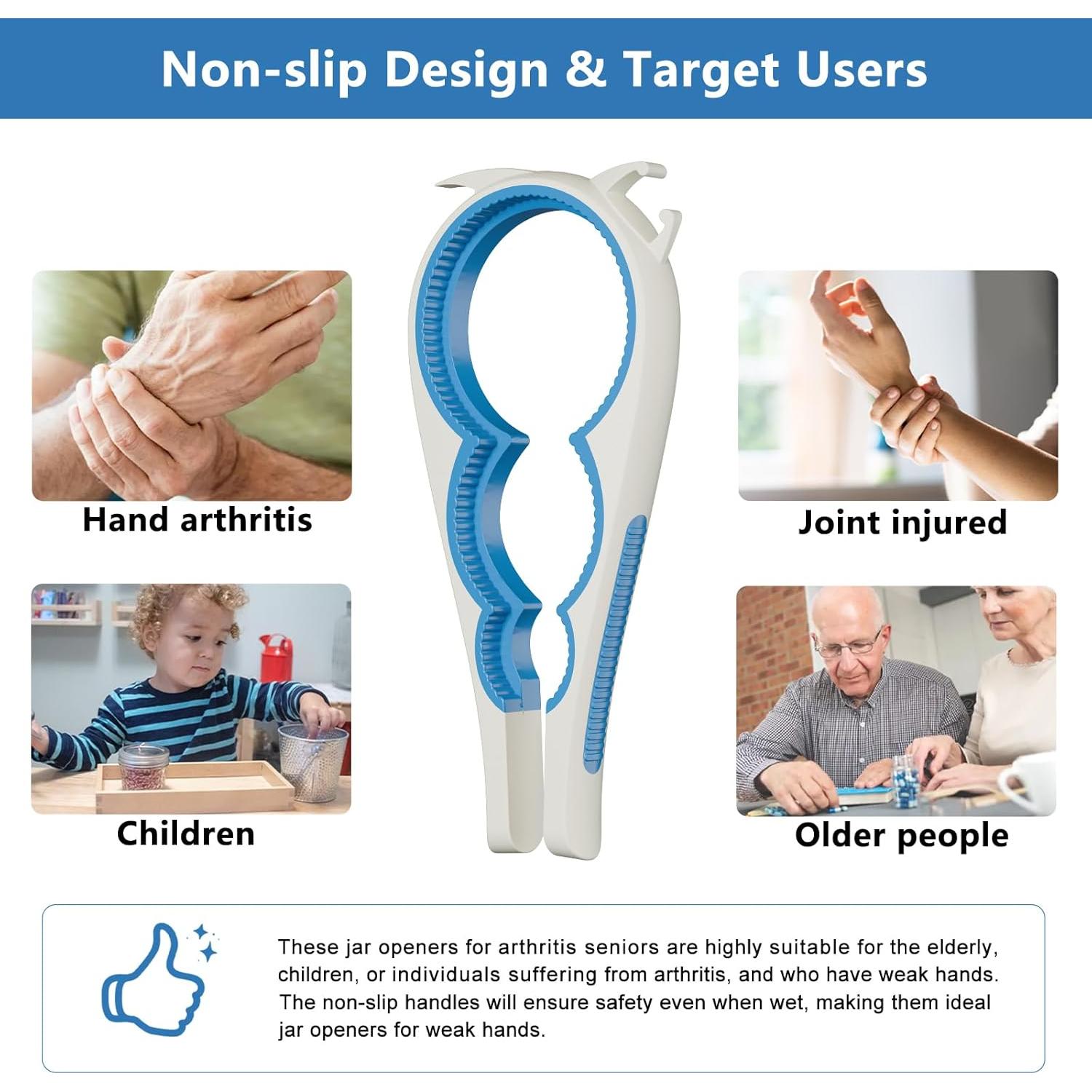 Abridores de Tarros 5 en 1 JOZDAUP para Manos Débiles - 2 Unidades