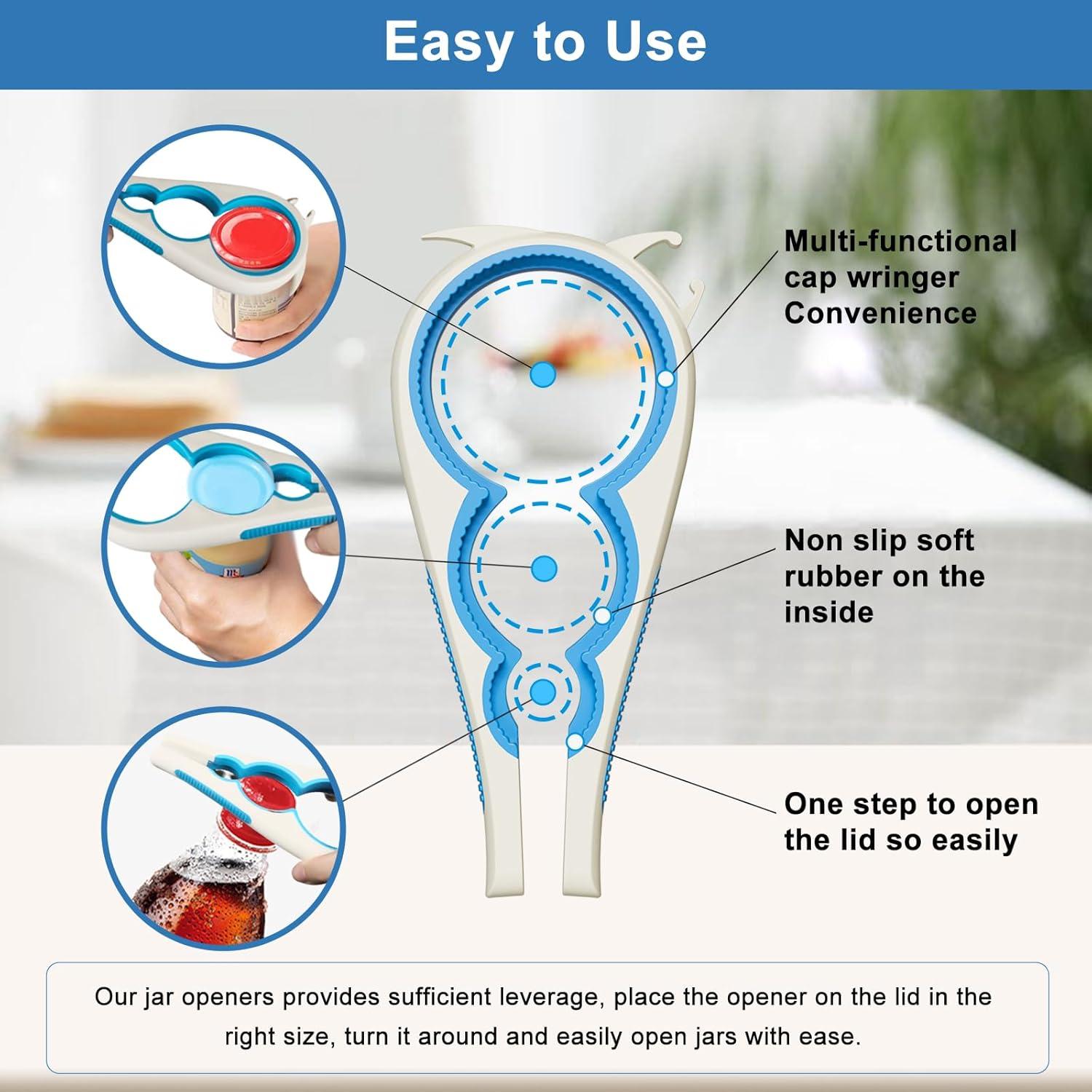 Abridores de Tarros 5 en 1 JOZDAUP para Manos Débiles - 2 Unidades