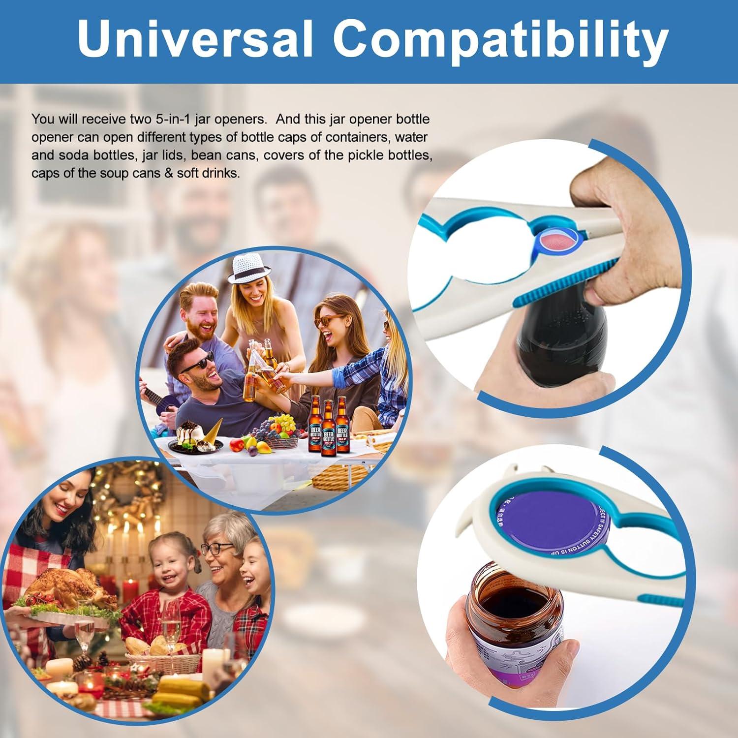 Abridores de Tarros 5 en 1 JOZDAUP para Manos Débiles - 2 Unidades