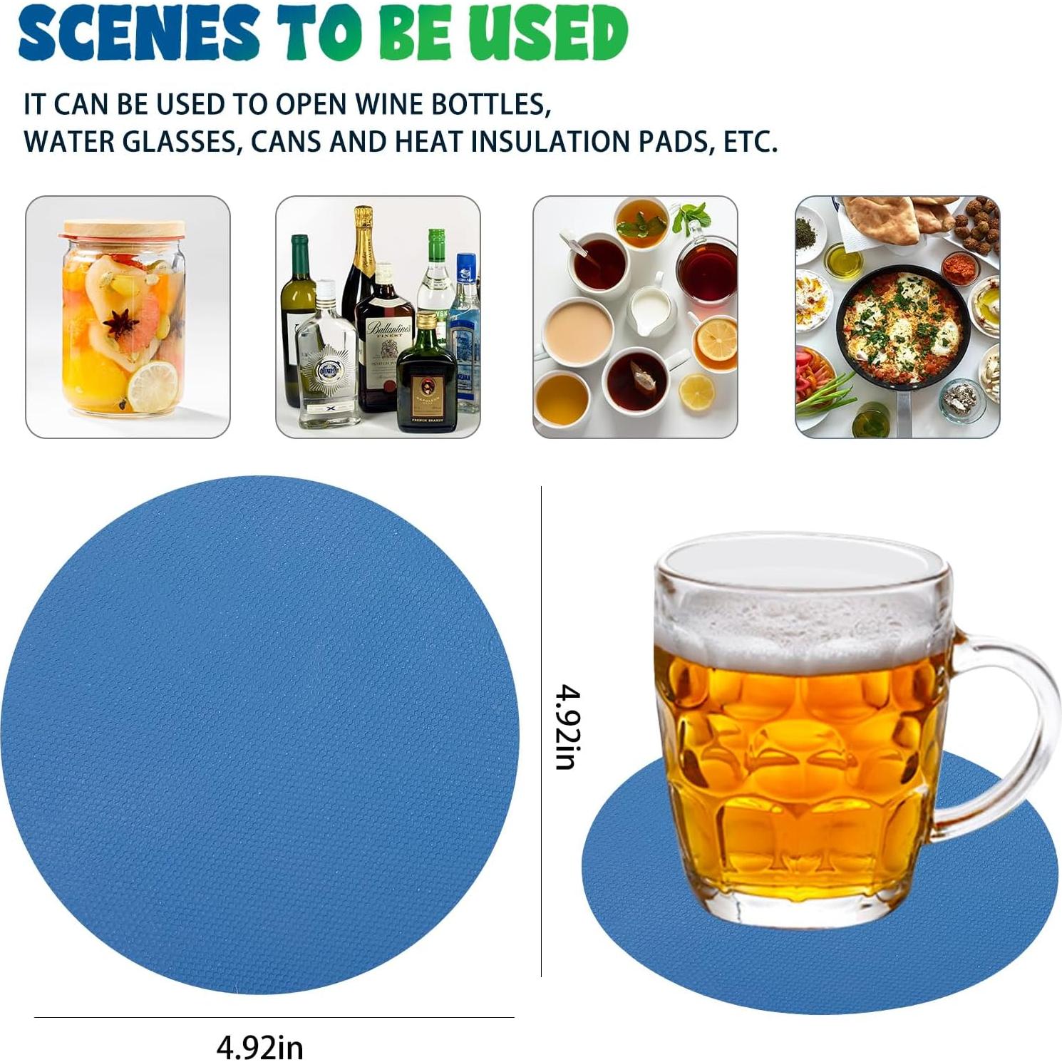 5 Almohadillas Abridor de Tarros de Goma Antideslizante Siutaga