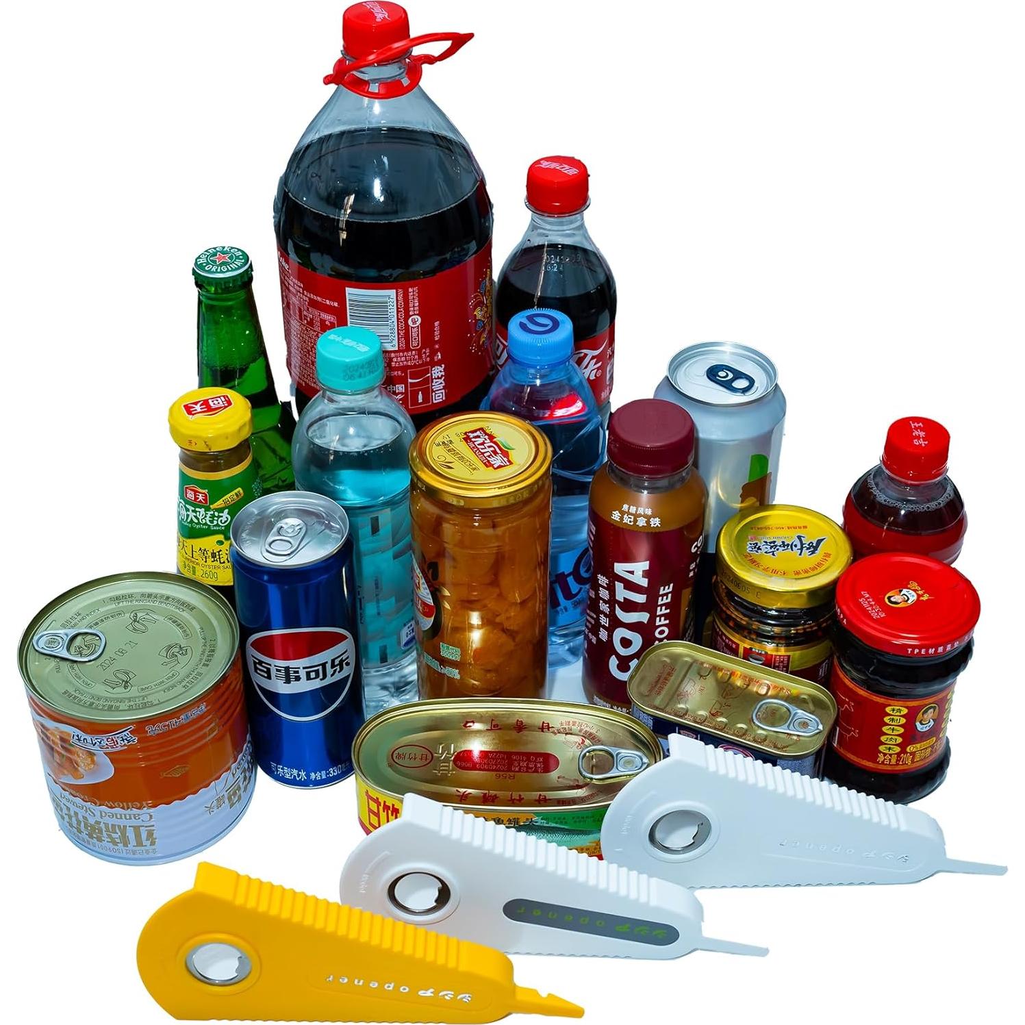 Abridor de frascos y botellas tloftl con imán - Amarillo Plateado