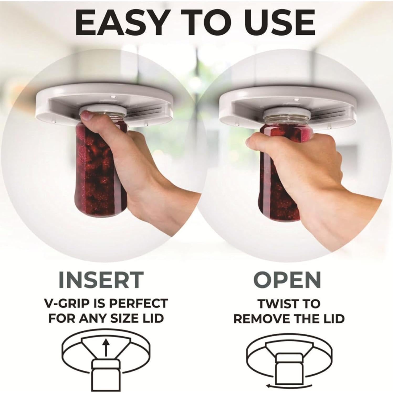 Abre frascos DayoRa blanco para gabinete - Montaje fácil y seguro