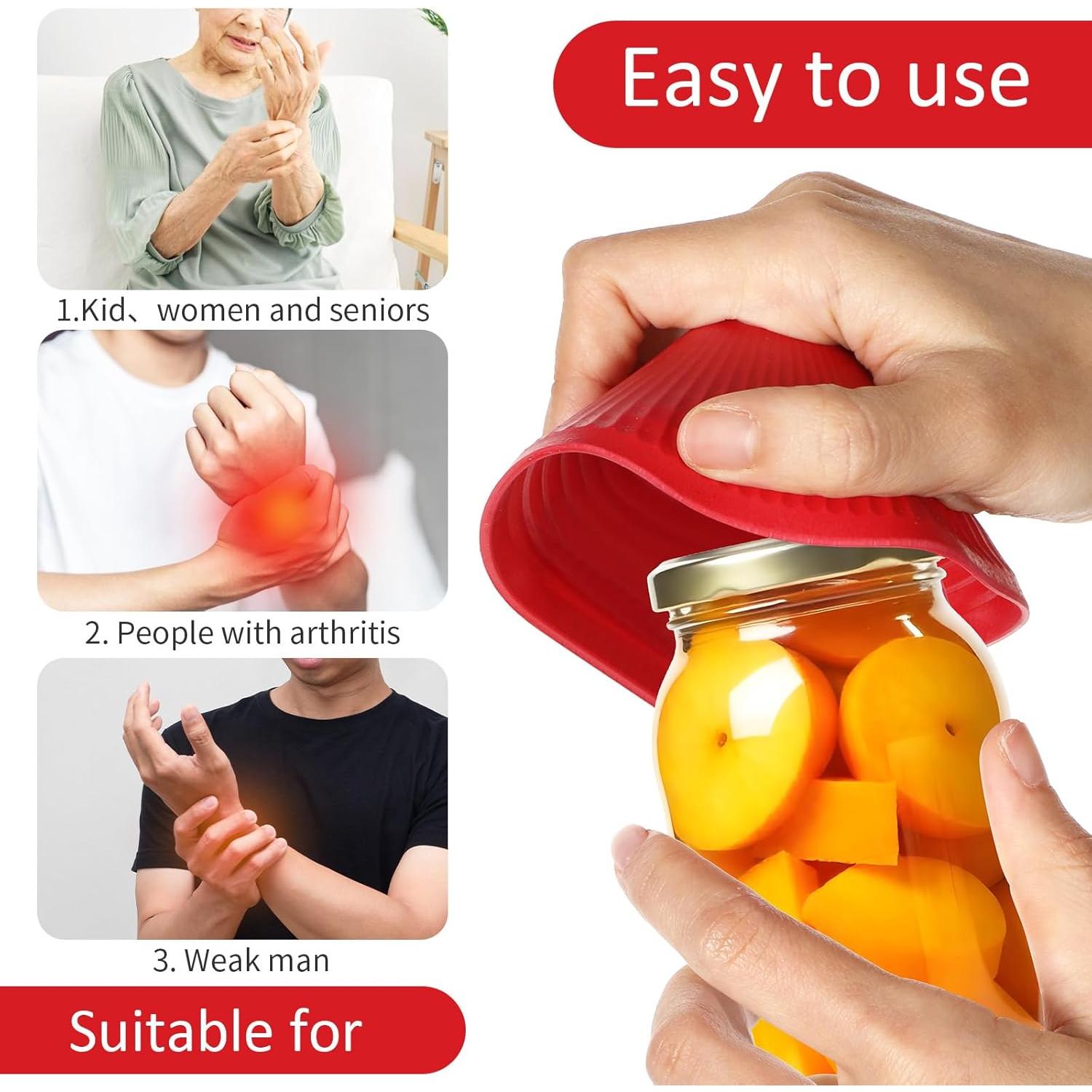 Juego de 3 Abridores de Tarros de Goma Heclia 9.4 cm Antideslizantes