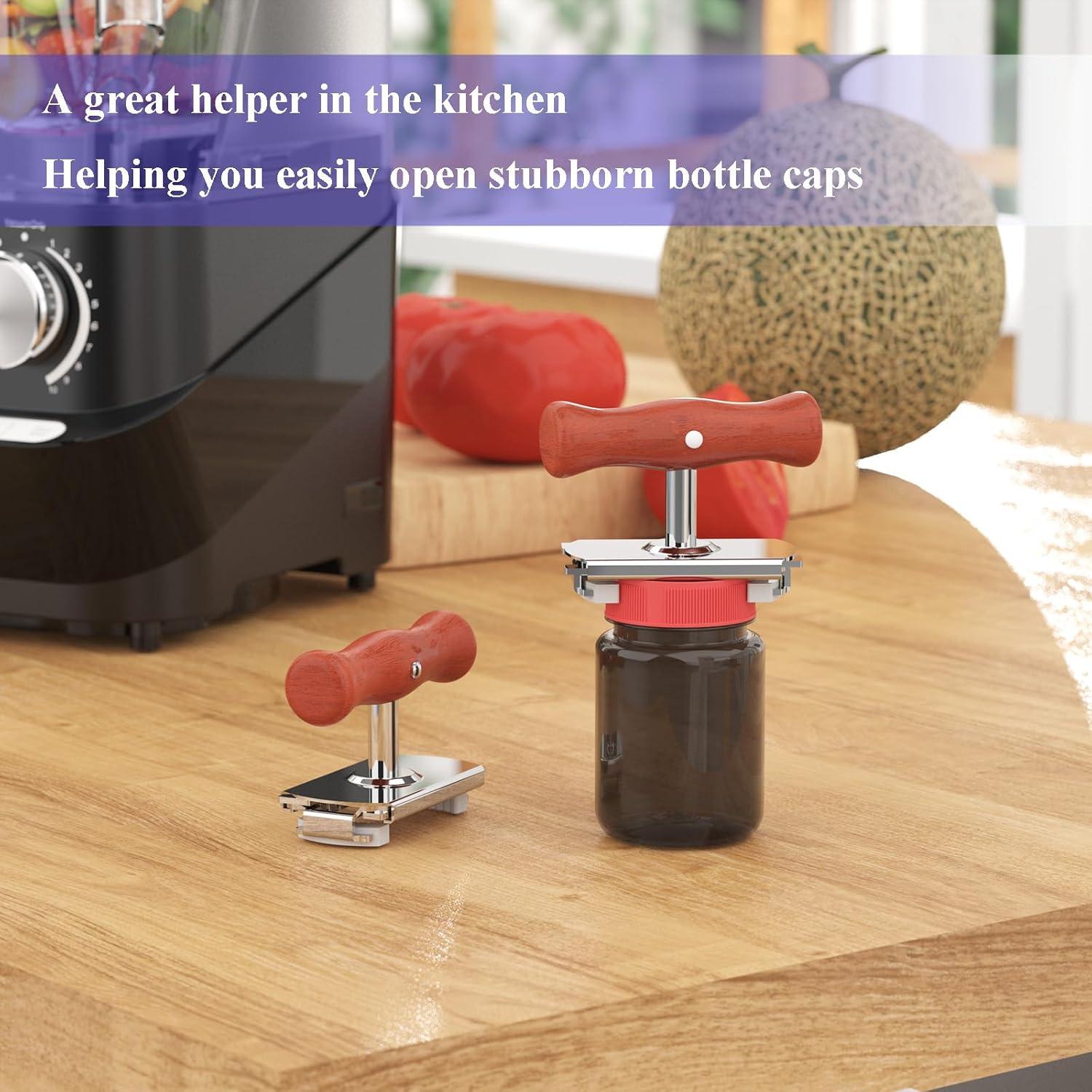 Abridor de Tarros Ajustable Amadething con Mango de Madera