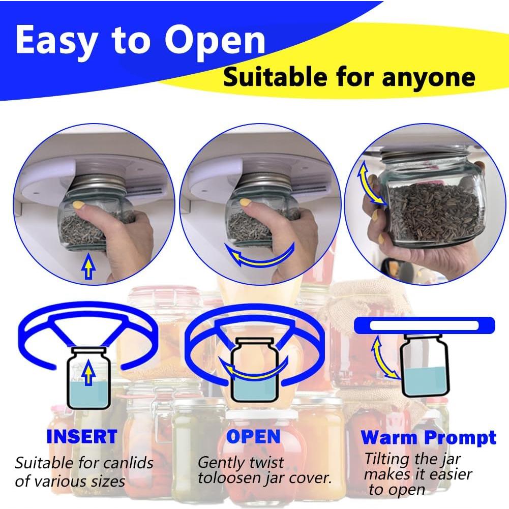 Abridor de tarros bajo el gabinete Liaogo - Blanco, fácil de usar