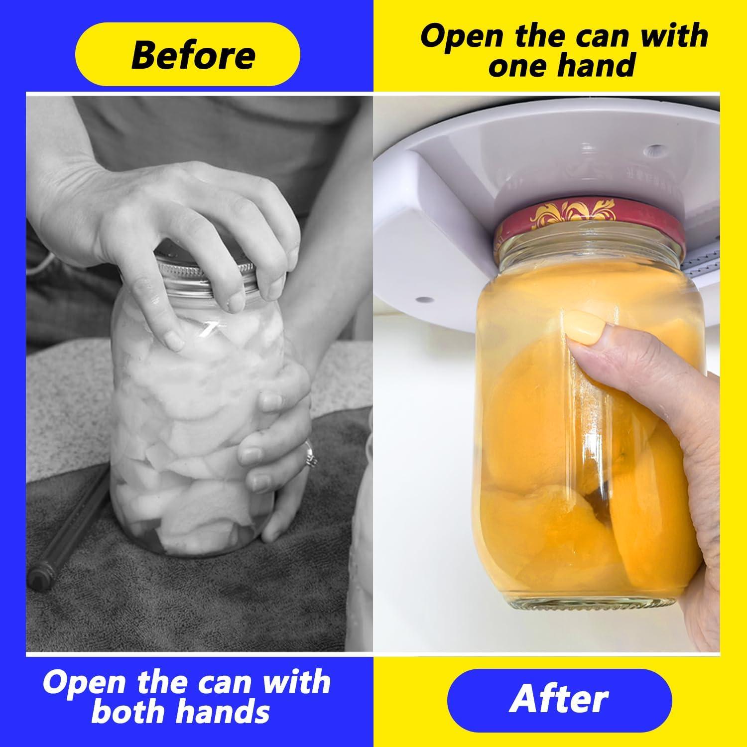 Abridor de tarros bajo el gabinete Liaogo - Blanco, fácil de usar