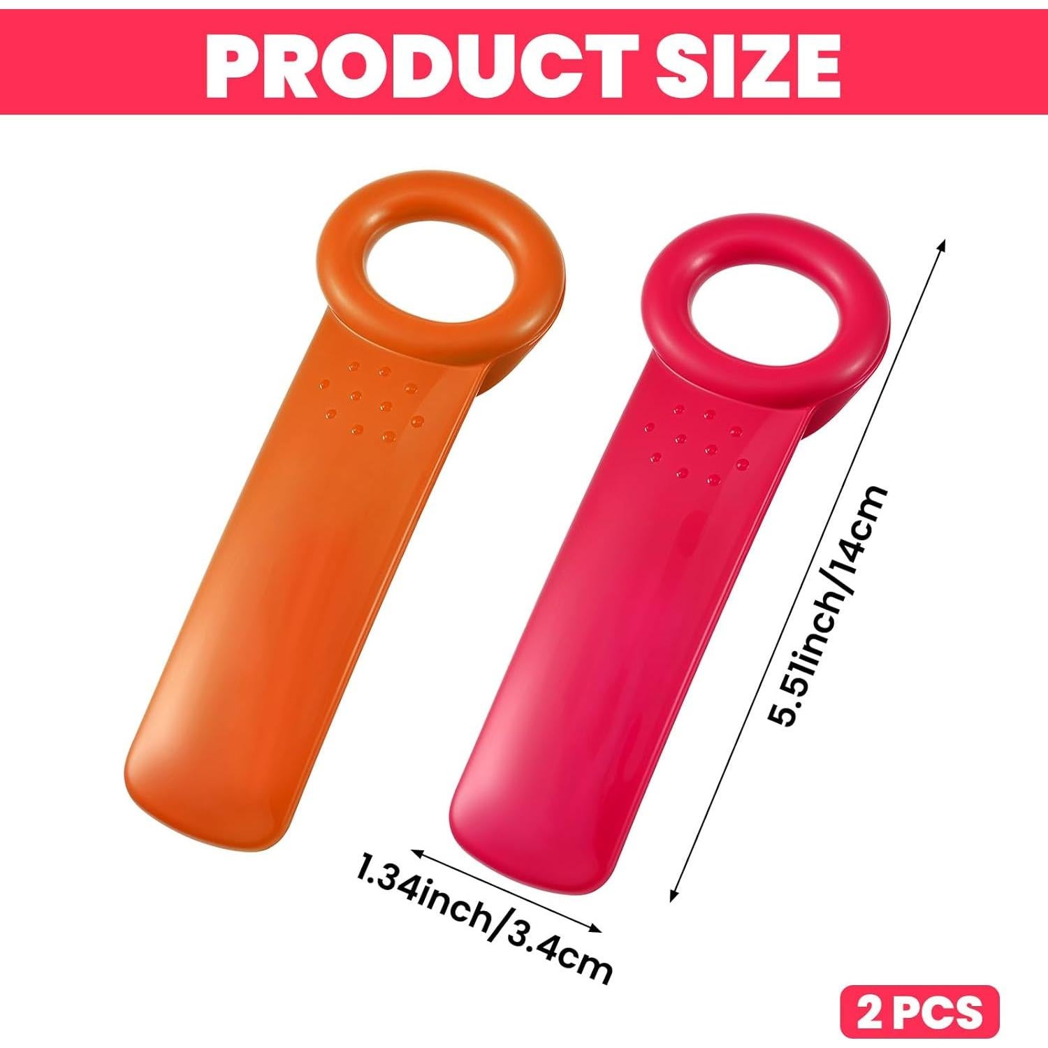 Abridor de Tarros Ouligay 2PCS Ergonomico 14cm Rojo Naranja