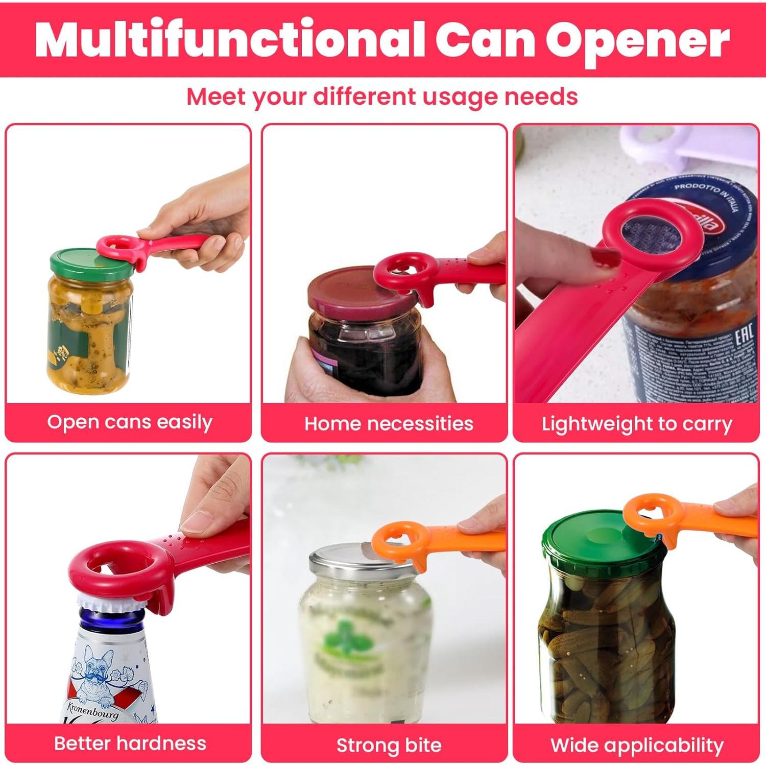 Abridor de Tarros Ouligay 2PCS Ergonomico 14cm Rojo Naranja