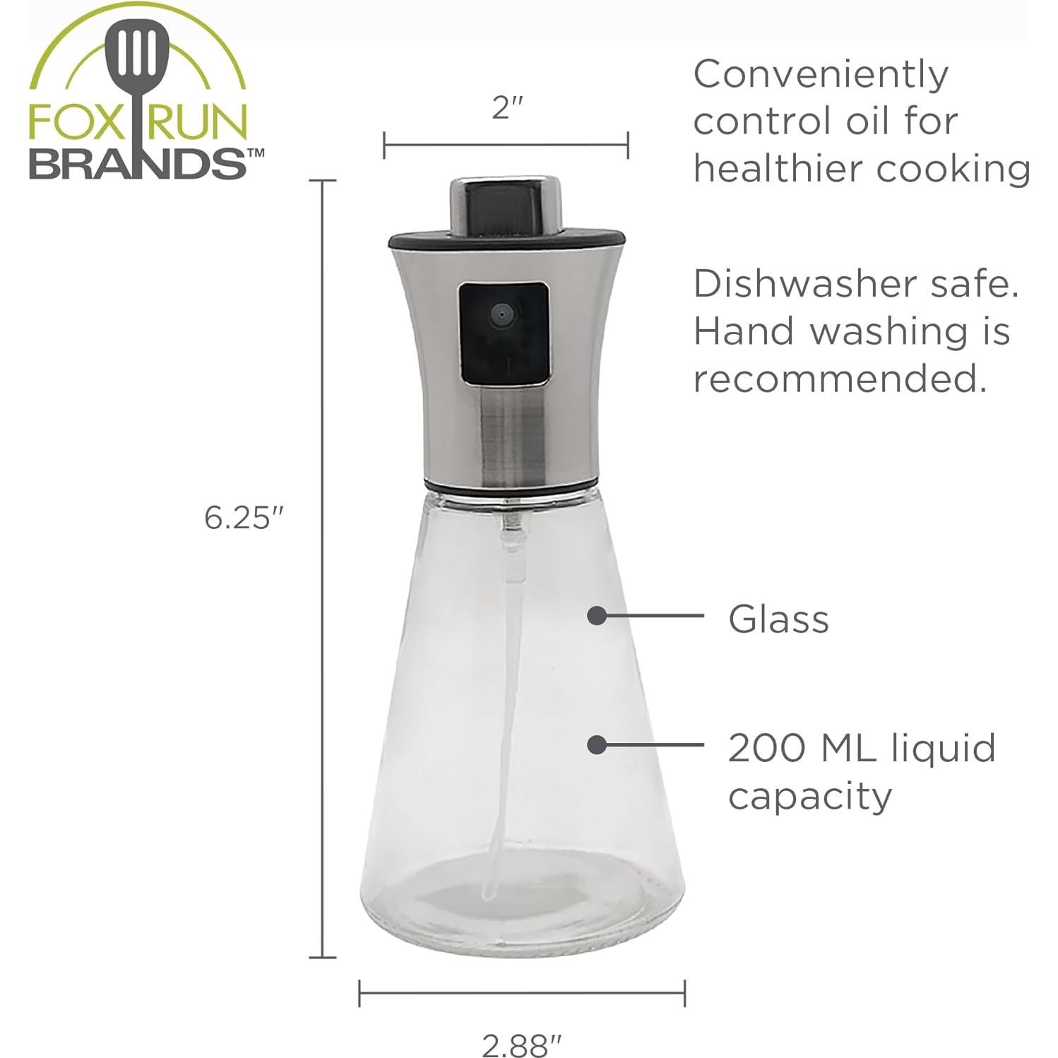 Botella Spray de Aceite de Oliva Fox Run 200 ml Vidrio