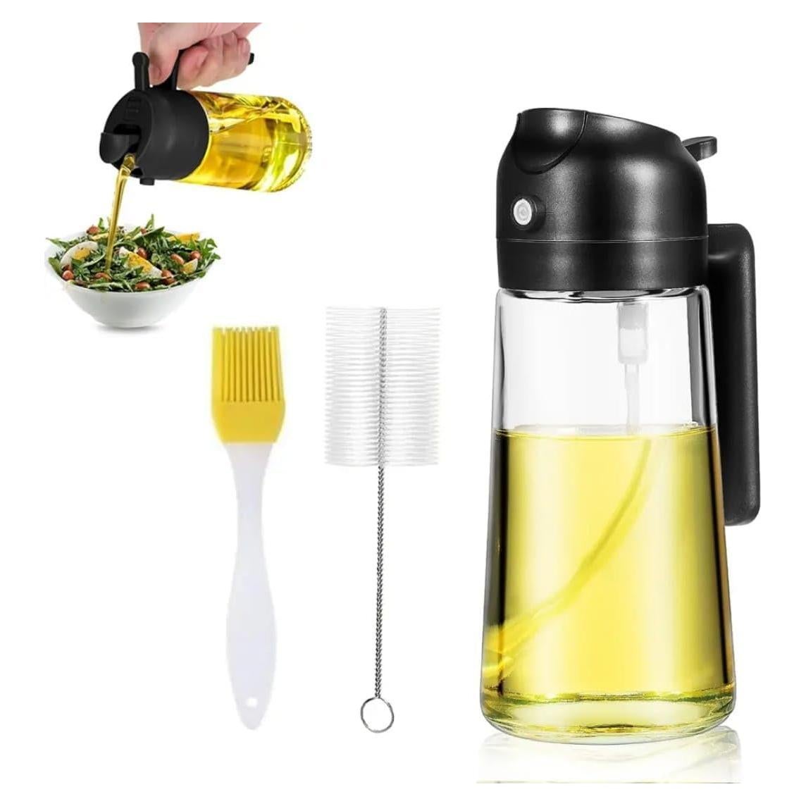 Botella Spray de Aceite ARHAN 470ml 2 en 1 con Cepillos