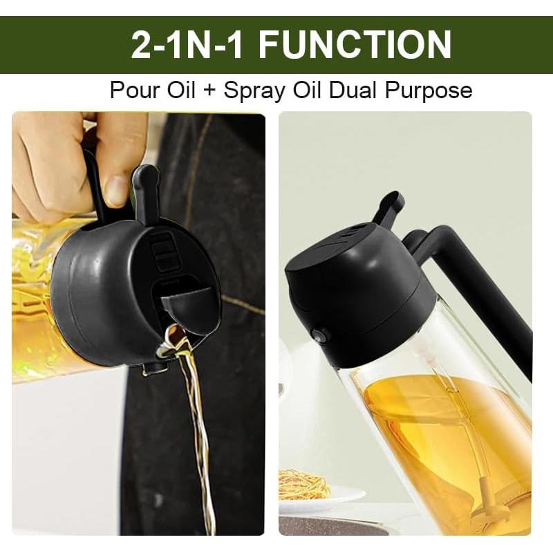 Botella Spray de Aceite ARHAN 470ml 2 en 1 con Cepillos