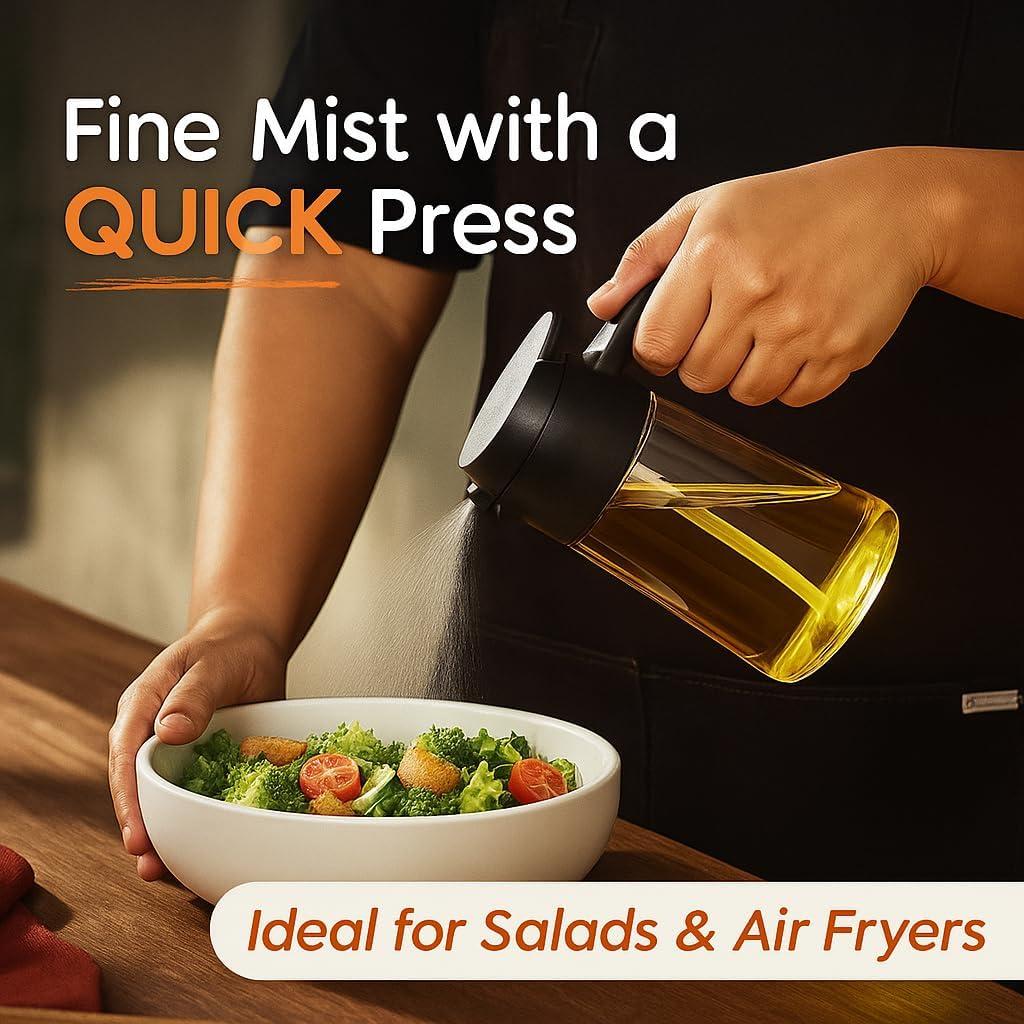 Pulverizador de Aceite de Oliva Genérico 470 ml Vidrio 2-en-1
