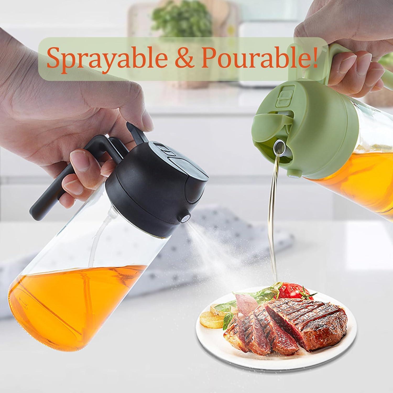 Dispensador y Spray de Aceite Geolinhome 2 en 1 473 ml - Vidrio