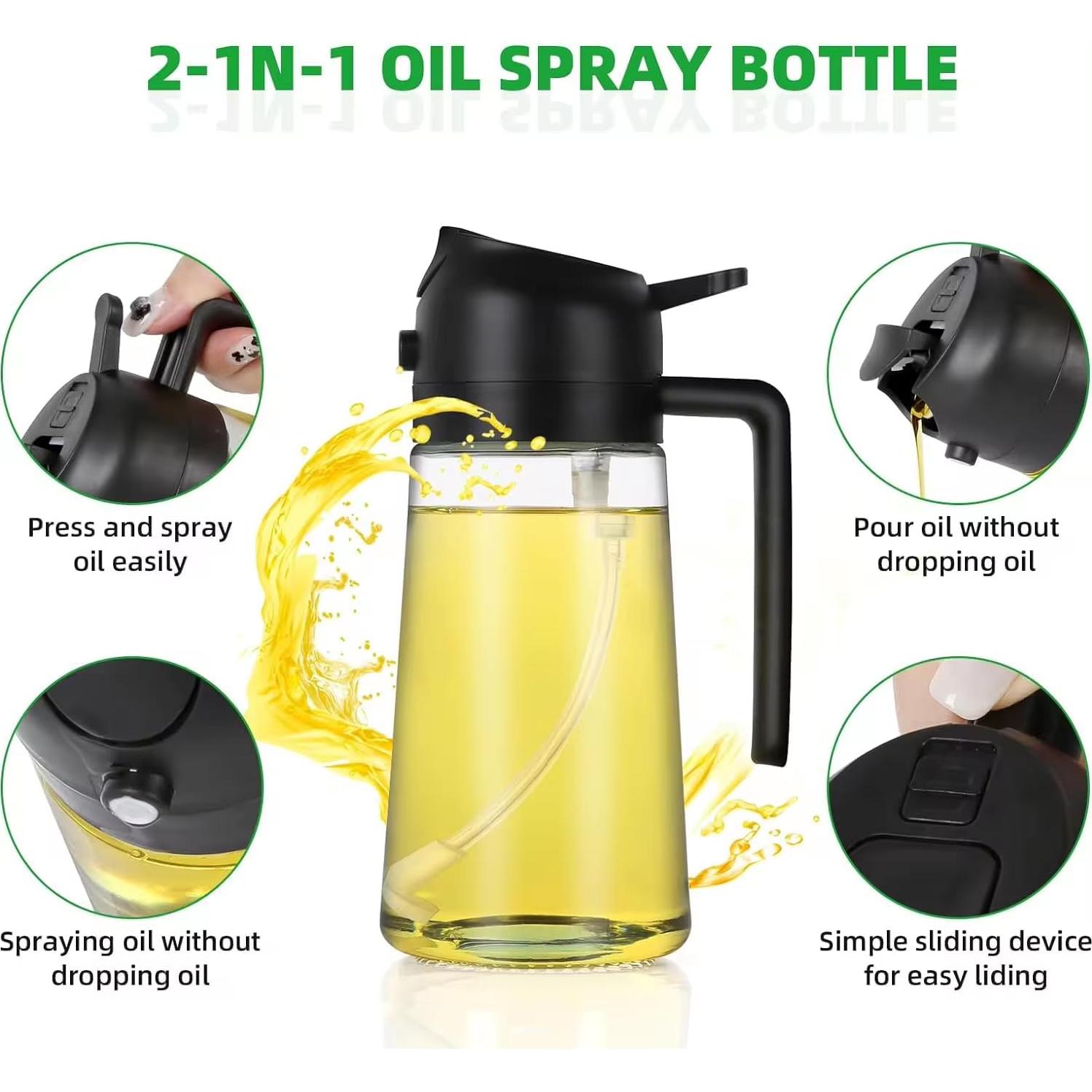 Rociador de Aceite de Oliva YARRAMATE 470ml Vidrio Grado Alimenticio