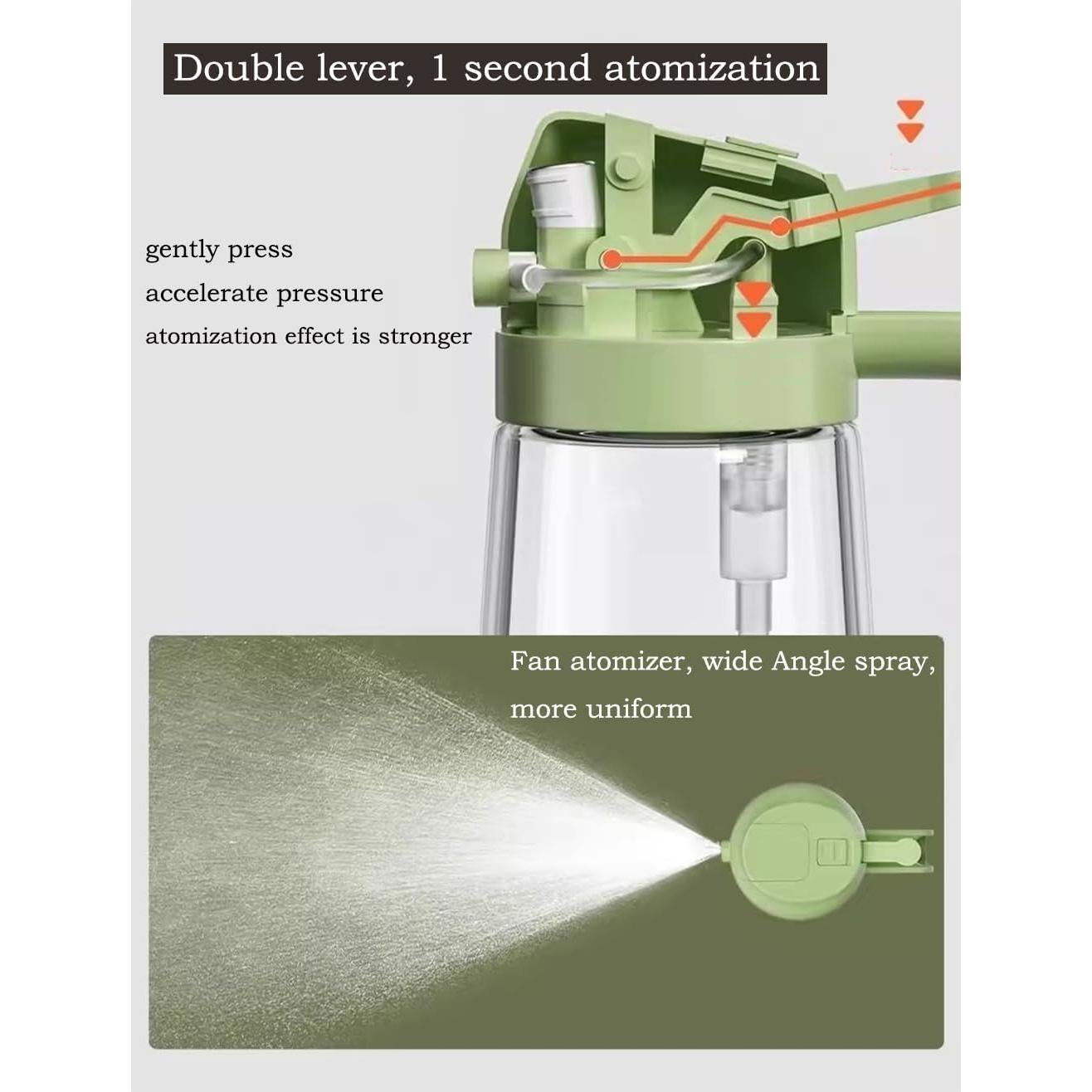 Dispensador de Aceite de Oliva 2 en 1 GXABK 470ml Verde