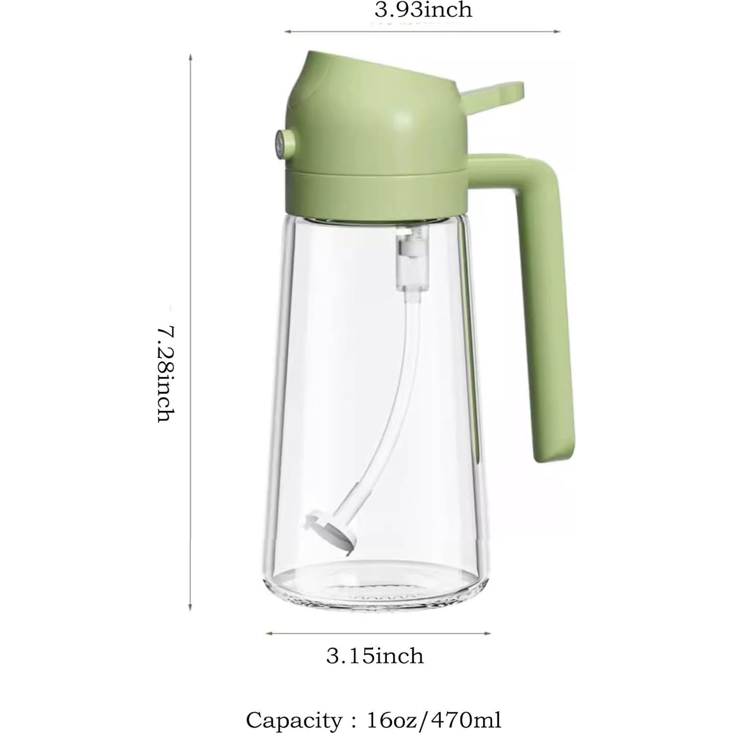 Dispensador de Aceite de Oliva 2 en 1 GXABK 470ml Verde