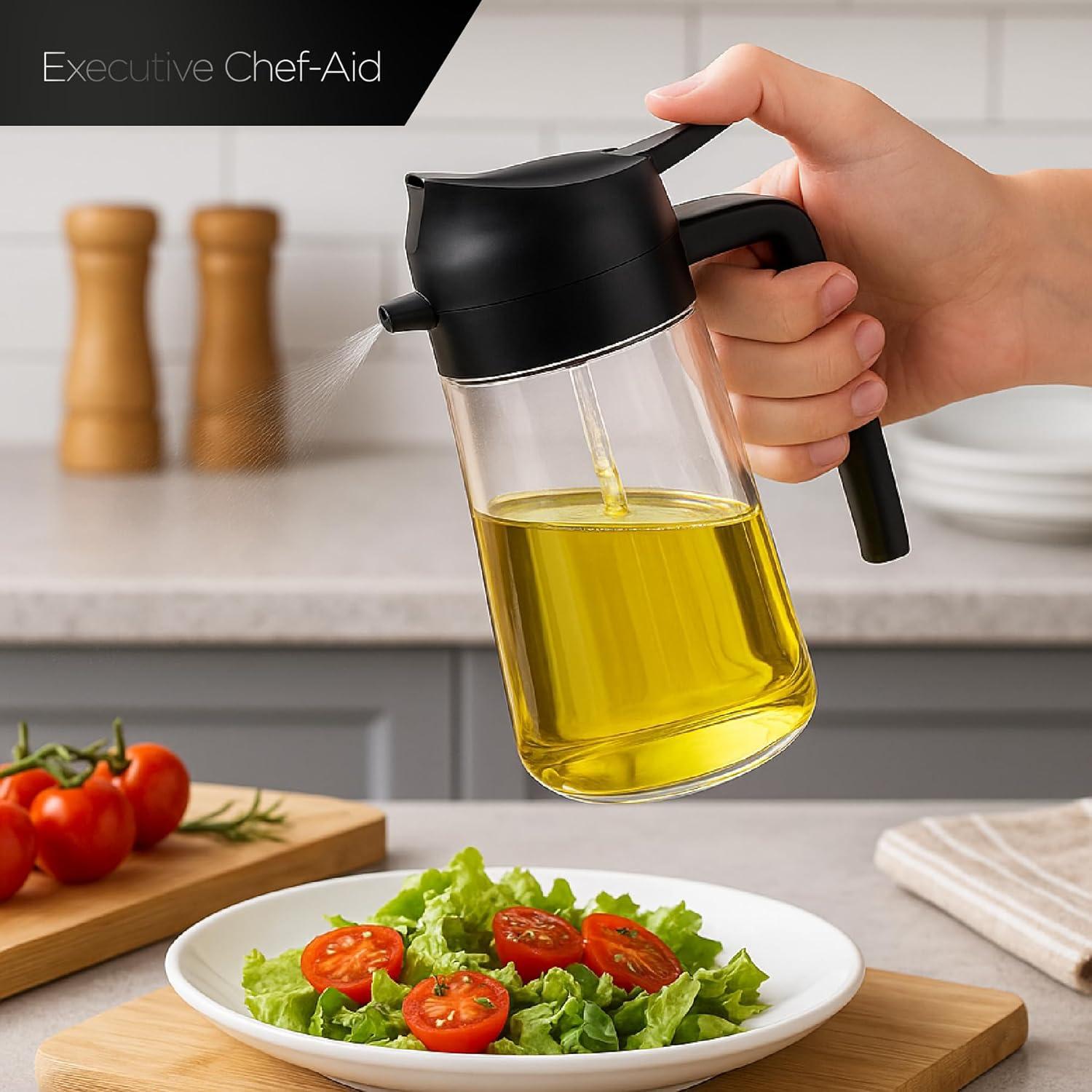 Dispensador y Pulverizador de Aceite de Vidrio 470ml Genérico